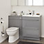 GoodHome Imandra Gloss Grey Freestanding Toilet Cabinet (W)600mm (H)820mm