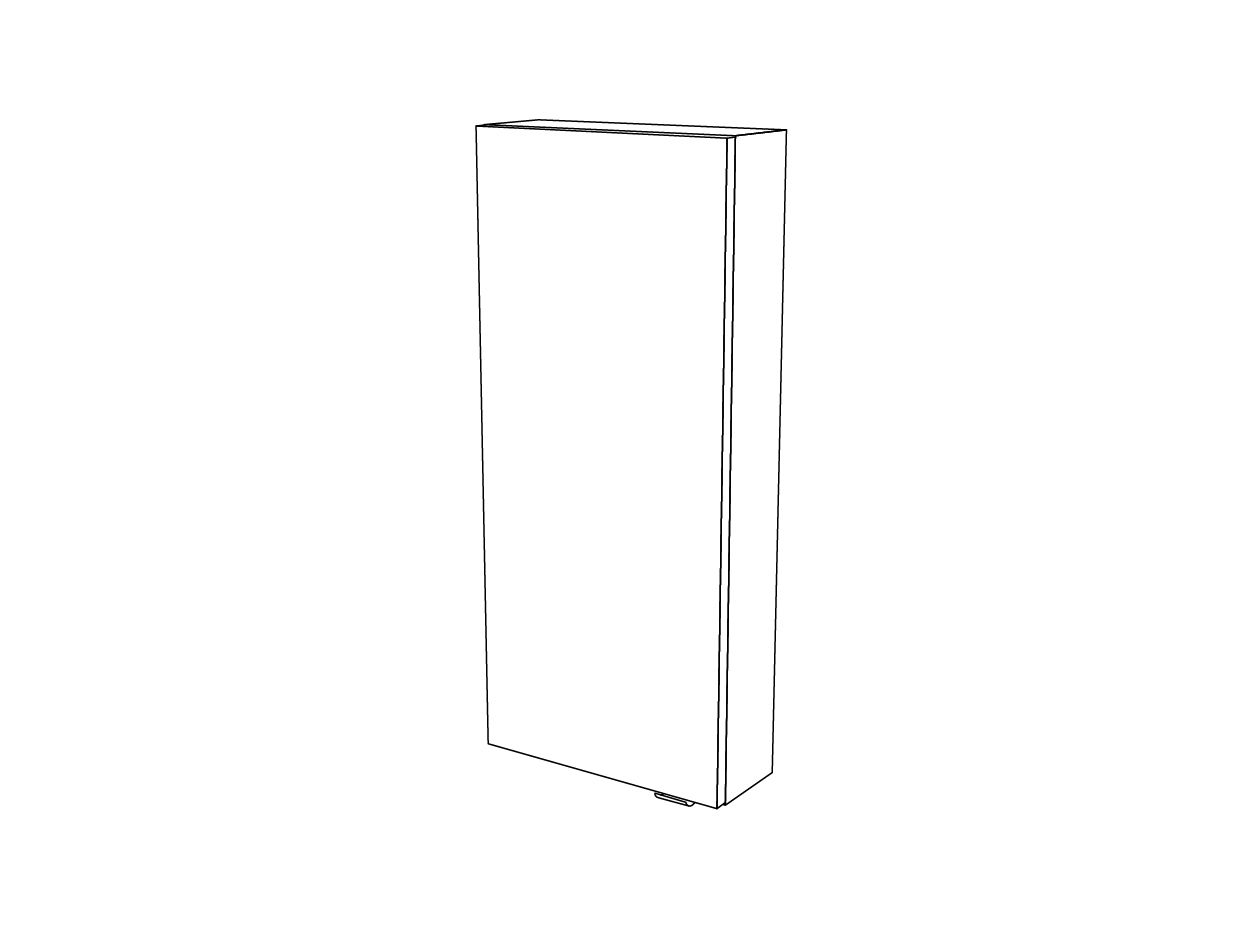 GoodHome Imandra Gloss Grey Single Bathroom Wall cabinet (H)90cm (W)40cm