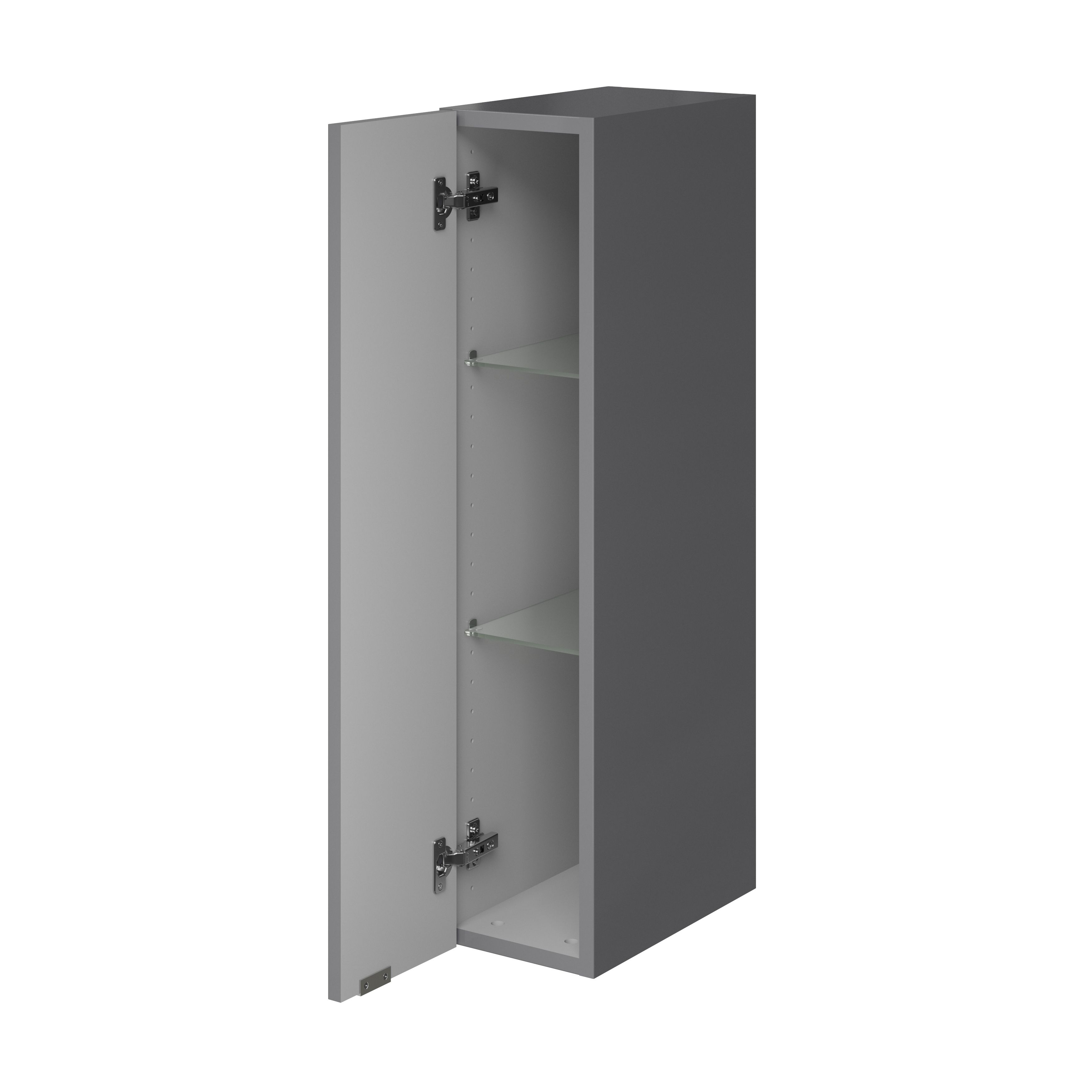 GoodHome Imandra Gloss Grey Single Deep Wall Cabinet (W)200mm (H)900mm
