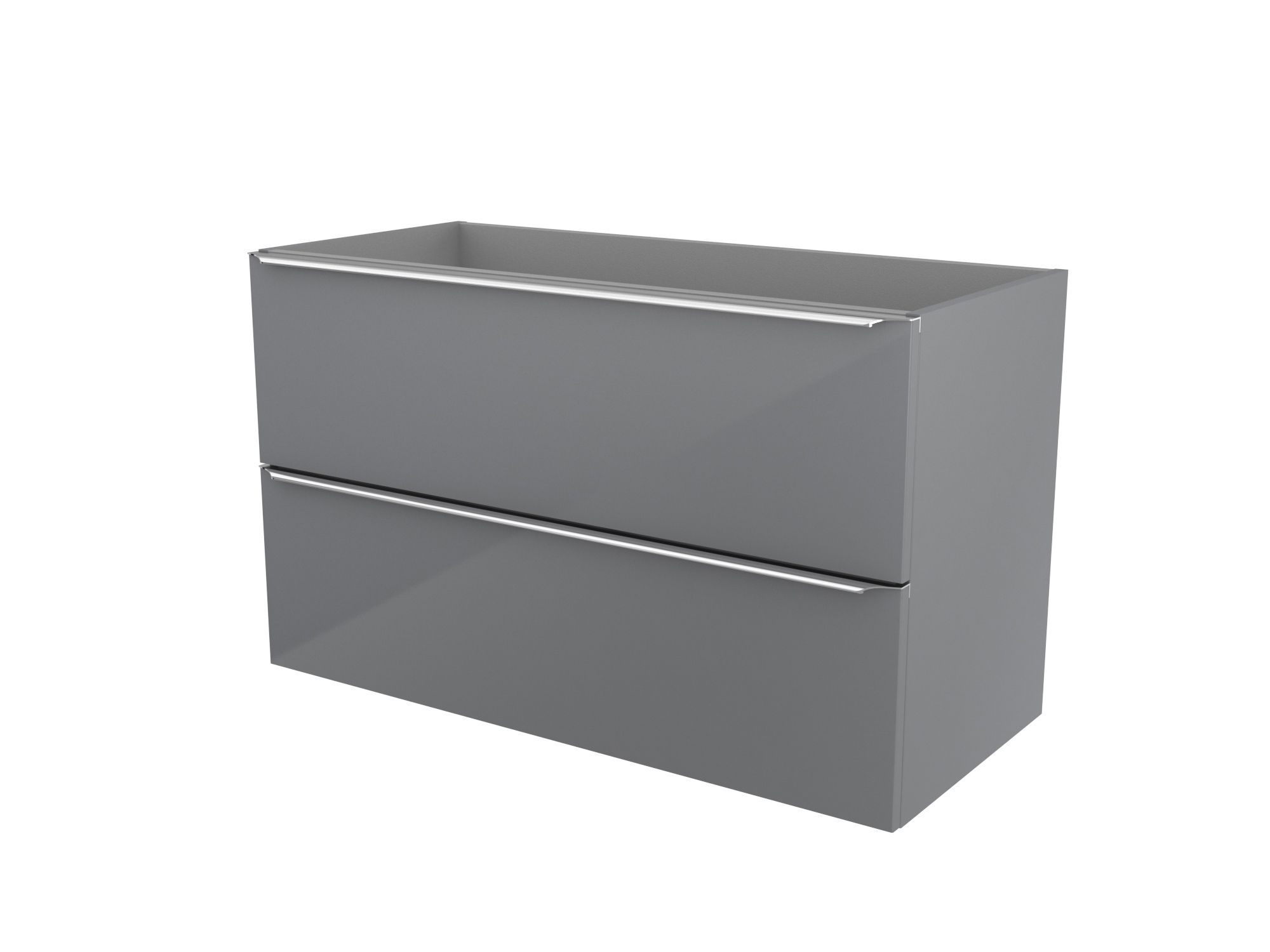 GoodHome Imandra Gloss Grey Wall-mounted Bathroom Vanity unit (H)60cm (W)100cm