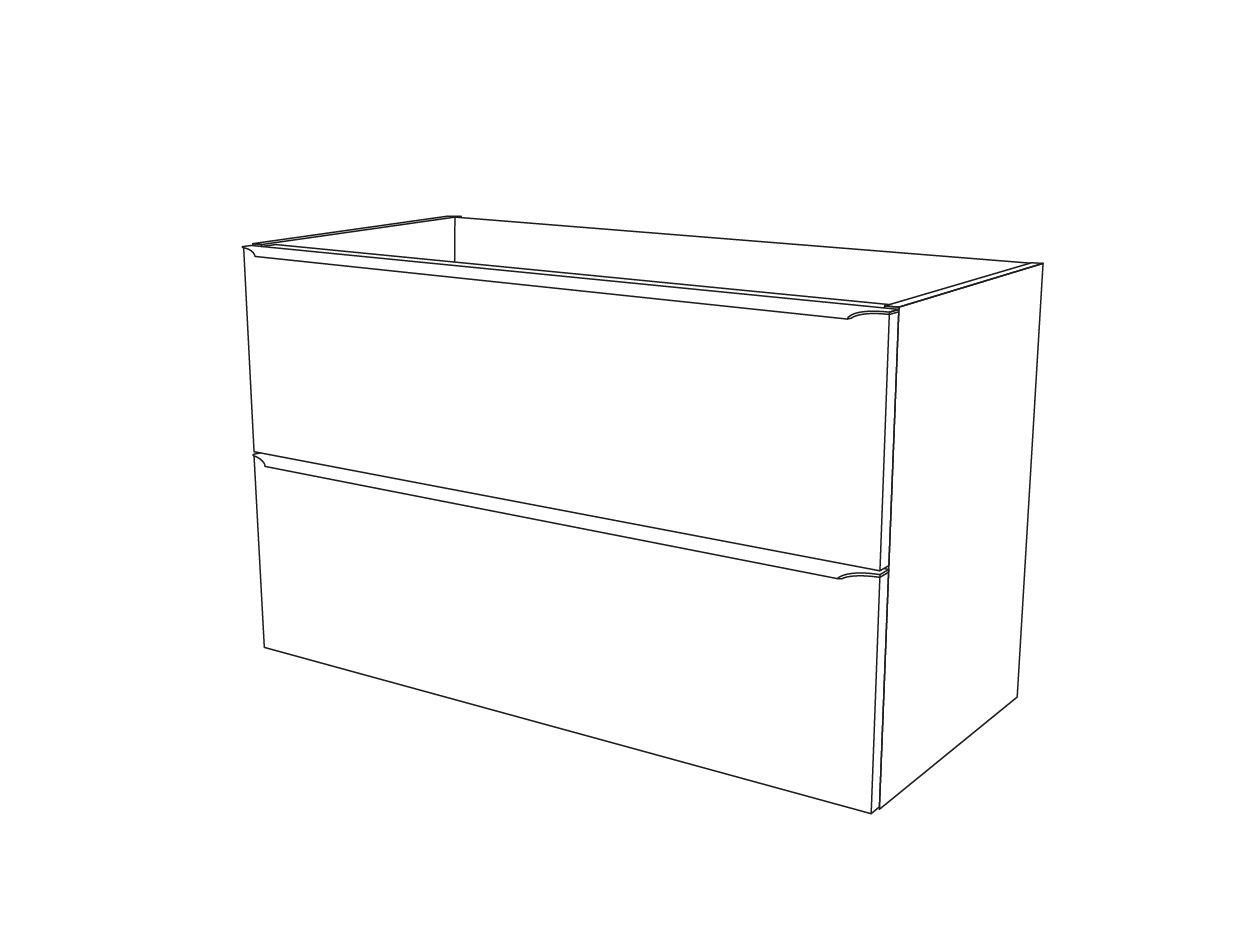 GoodHome Imandra Gloss Grey Wall-mounted Bathroom Vanity unit (H)60cm (W)100cm