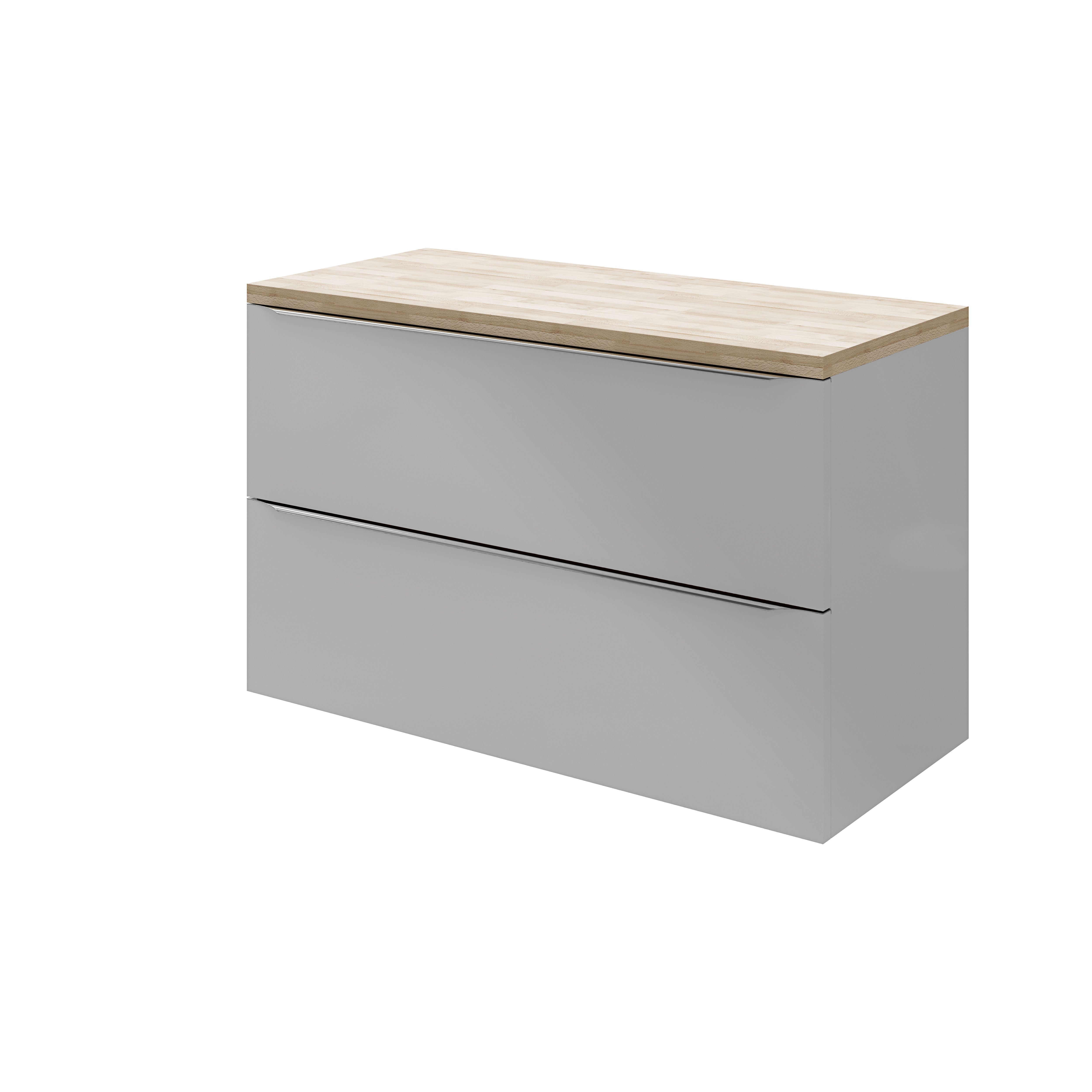GoodHome Imandra Gloss Grey Wall-mounted Bathroom Vanity unit (H)60cm (W)100cm
