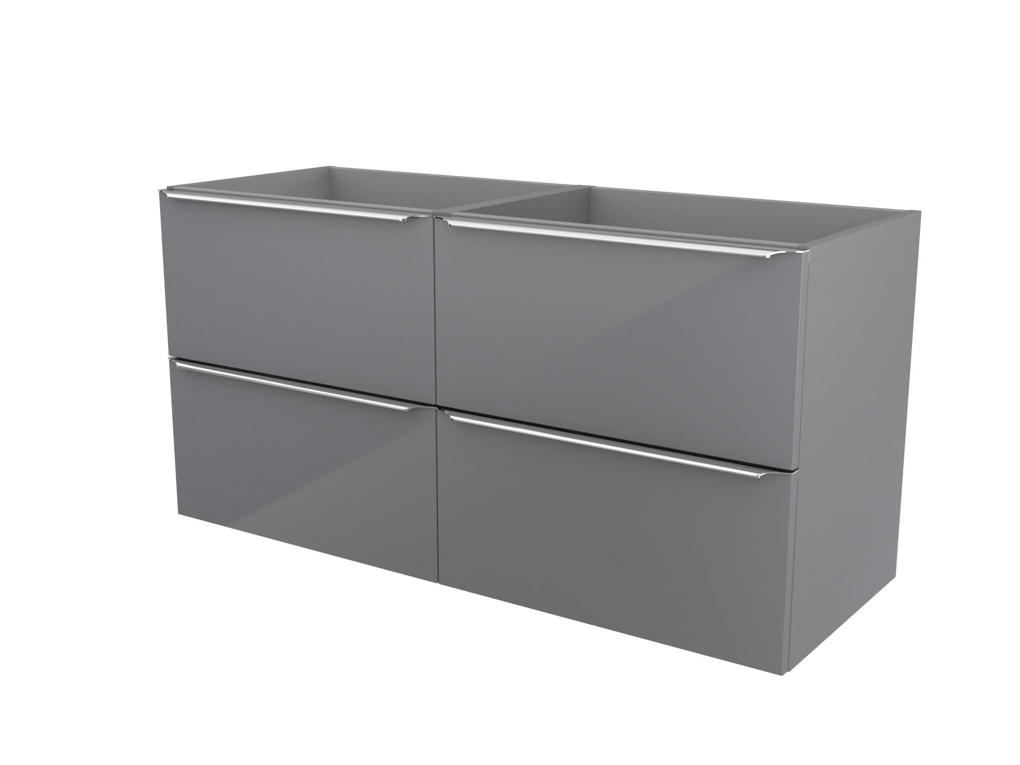GoodHome Imandra Gloss Grey Wall-mounted Bathroom Vanity unit (H)60cm (W)120cm