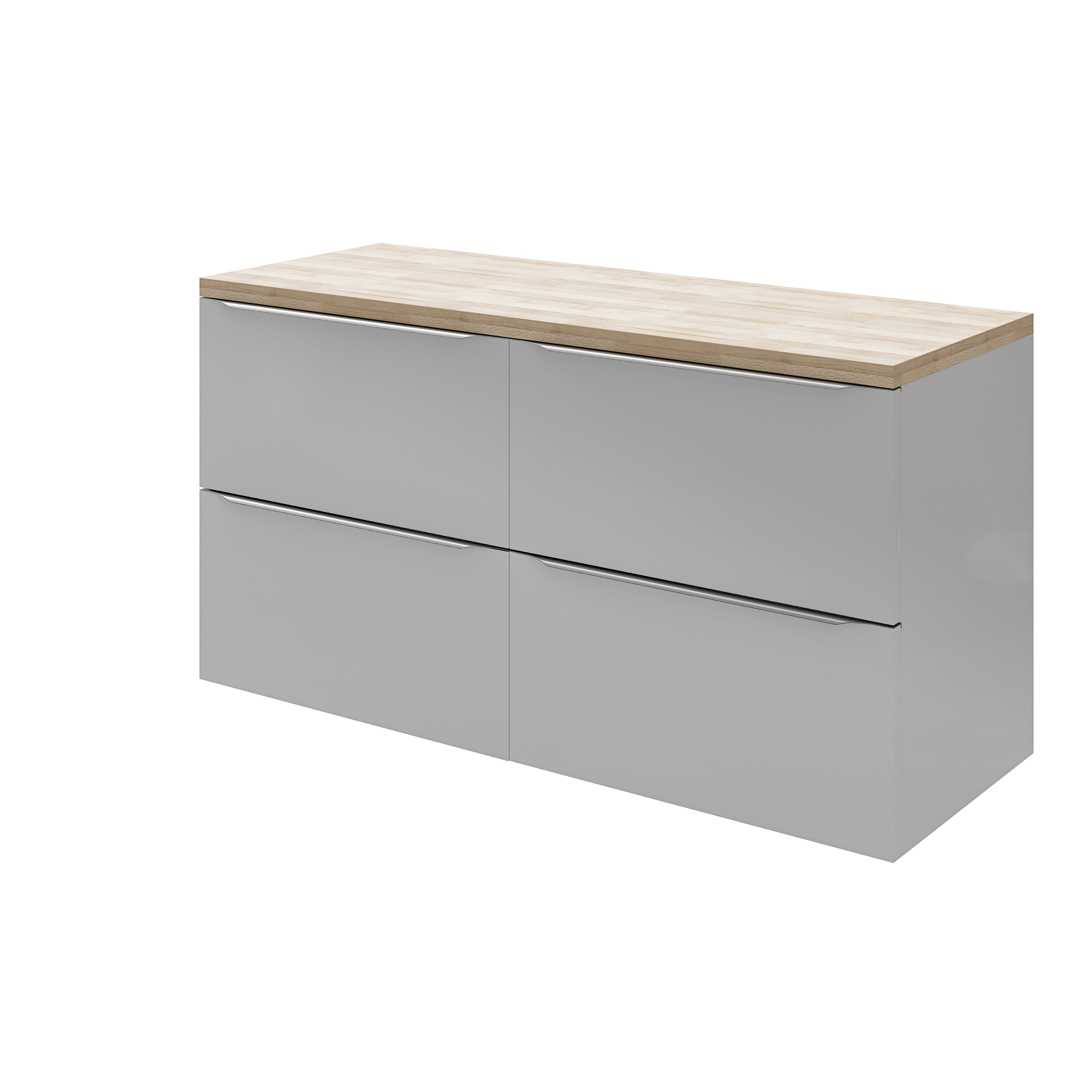 GoodHome Imandra Gloss Grey Wall-mounted Bathroom Vanity unit (H)60cm (W)120cm