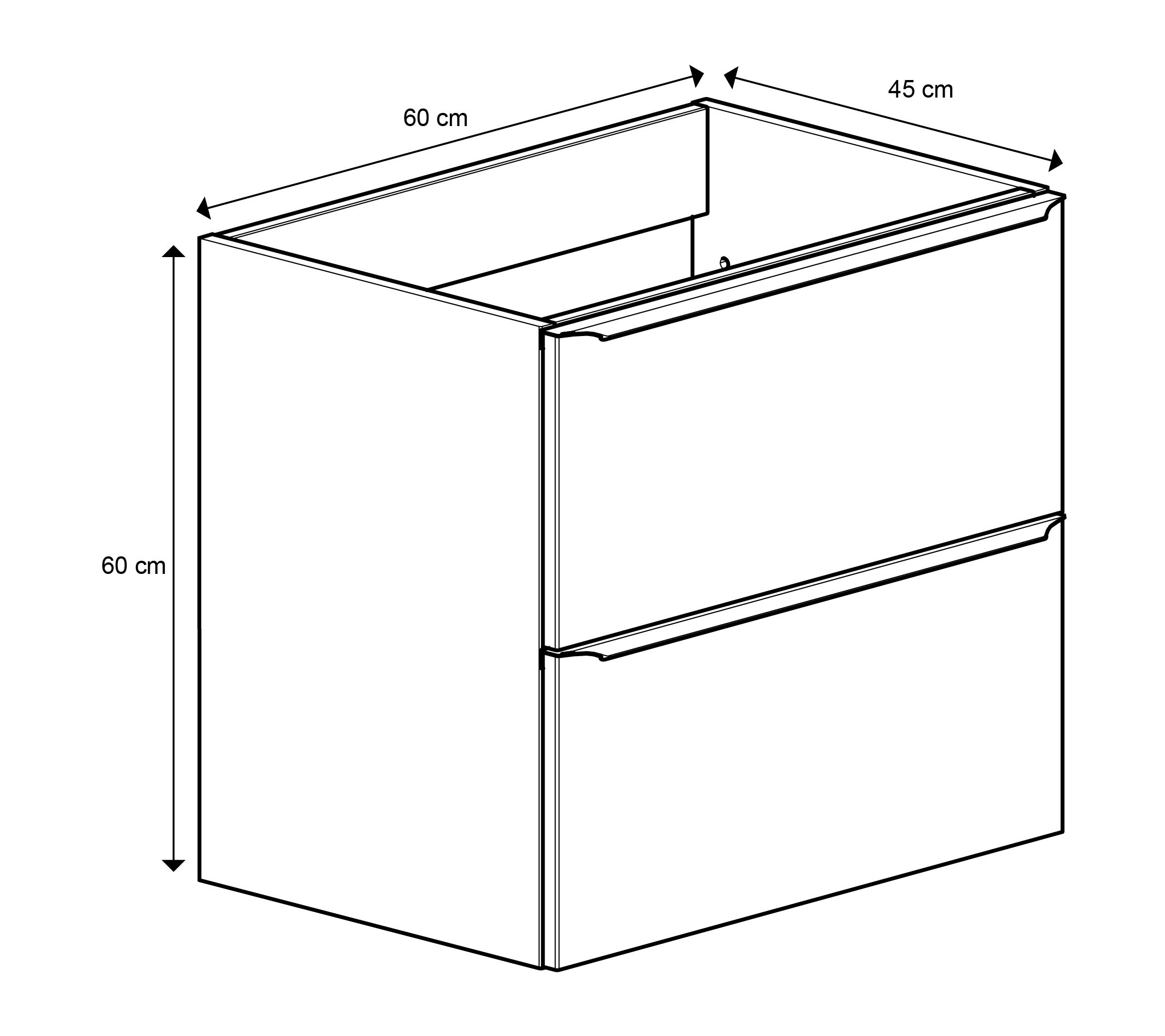 GoodHome Imandra Gloss Grey Wall-mounted Bathroom Vanity unit (H)60cm (W)60cm