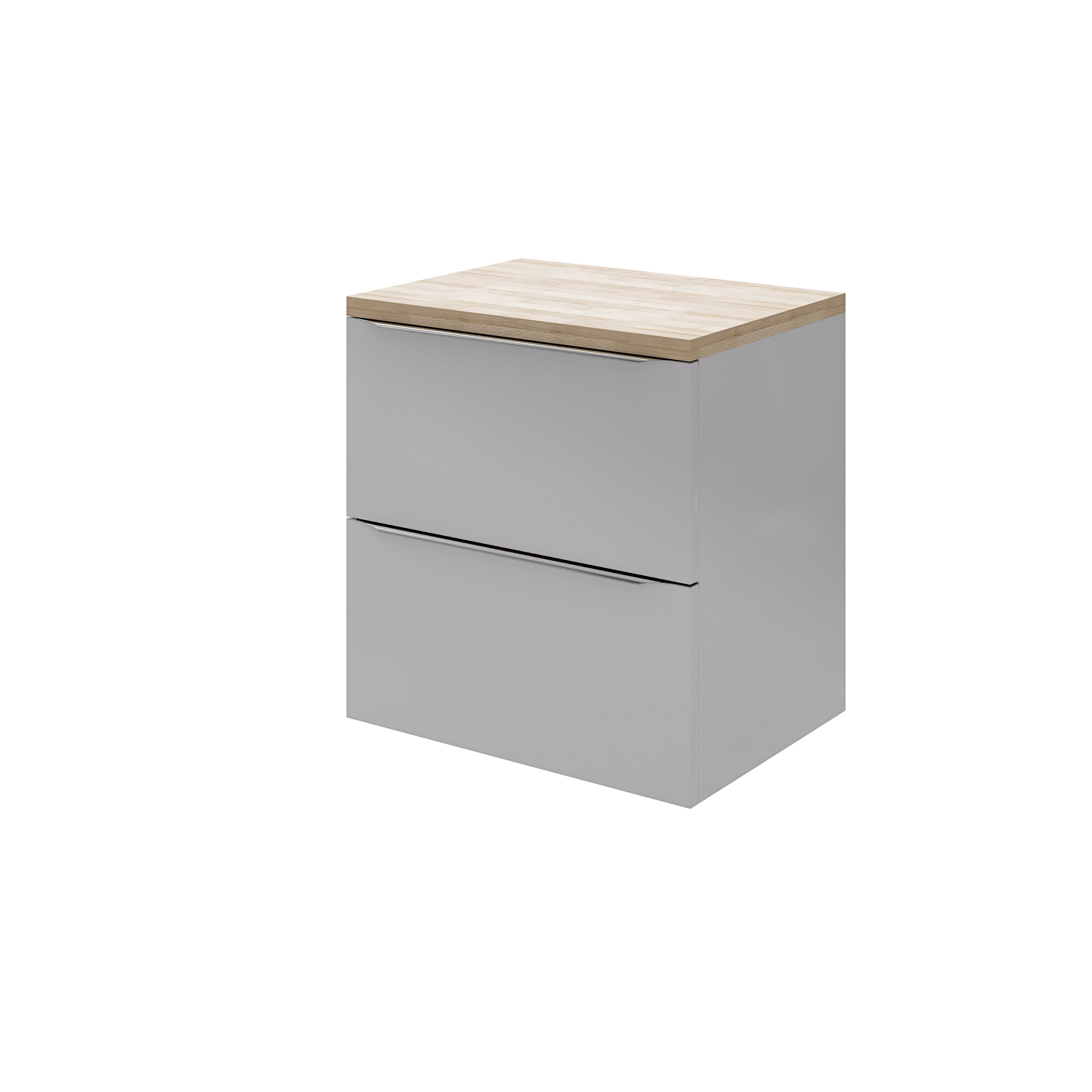 GoodHome Imandra Gloss Grey Wall-mounted Bathroom Vanity unit (H)60cm (W)60cm