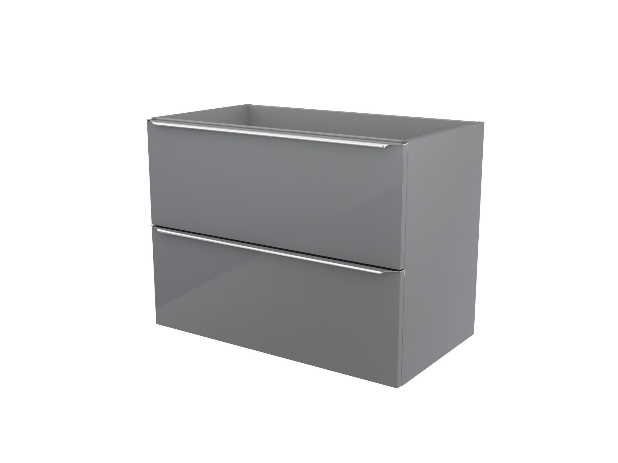 GoodHome Imandra Gloss Grey Wall-mounted Bathroom Vanity unit (H)60cm (W)80cm