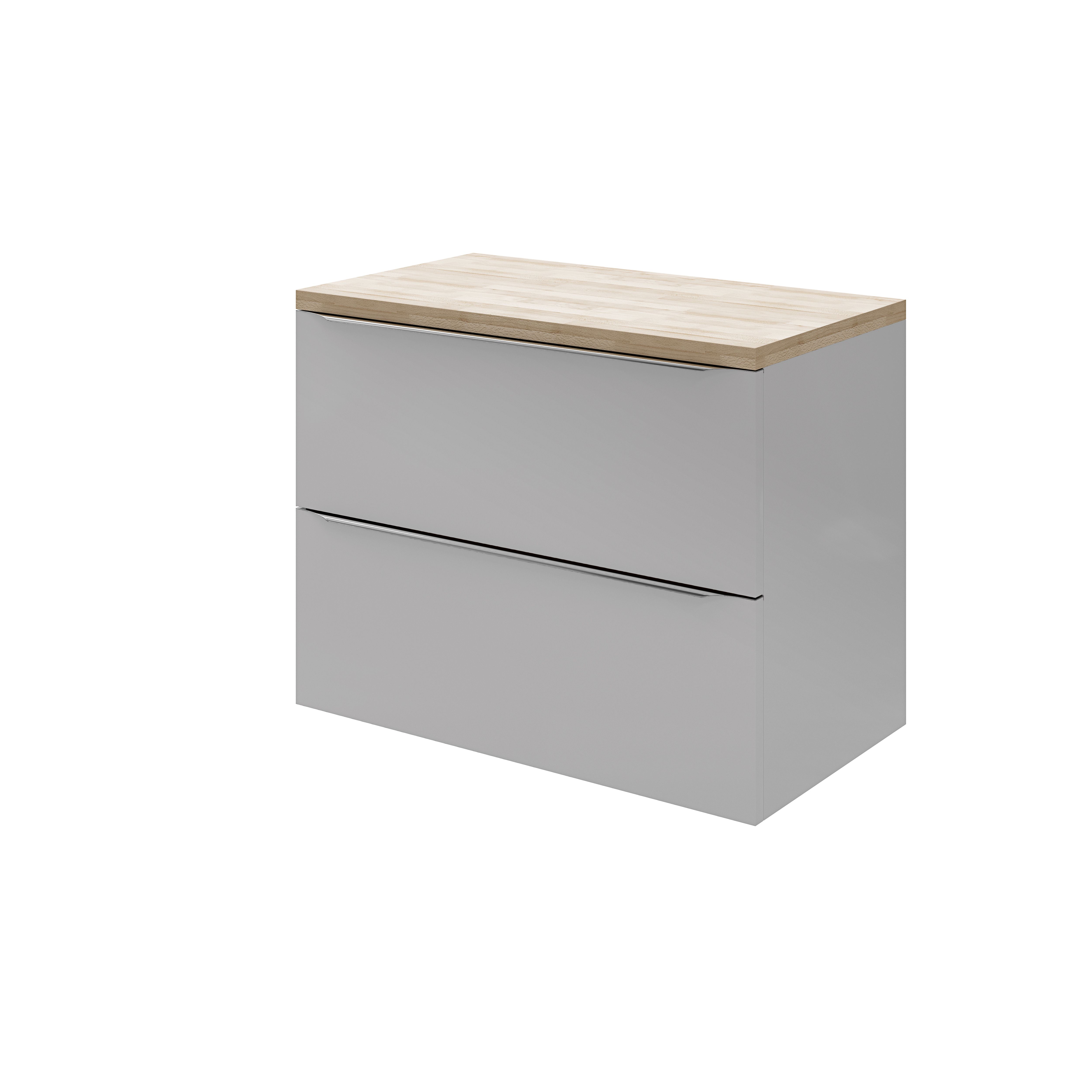 GoodHome Imandra Gloss Grey Wall-mounted Bathroom Vanity unit (H)60cm (W)80cm