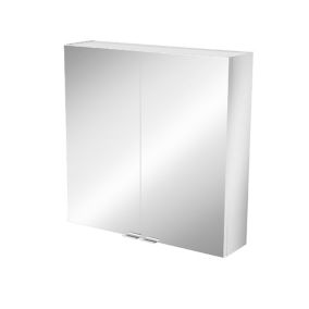 GoodHome Imandra Gloss Silver Wall-mounted Mirrored Bathroom Cabinet (W)600mm (H)600mm