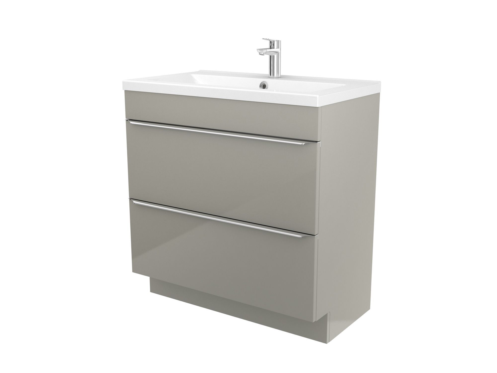 GoodHome Imandra Gloss Taupe Bathroom Vanity unit (H)82cm (W