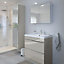 GoodHome Imandra Gloss Taupe Wall-mounted Deep Mirrored Bathroom Cabinet (W)400mm (H)900mm
