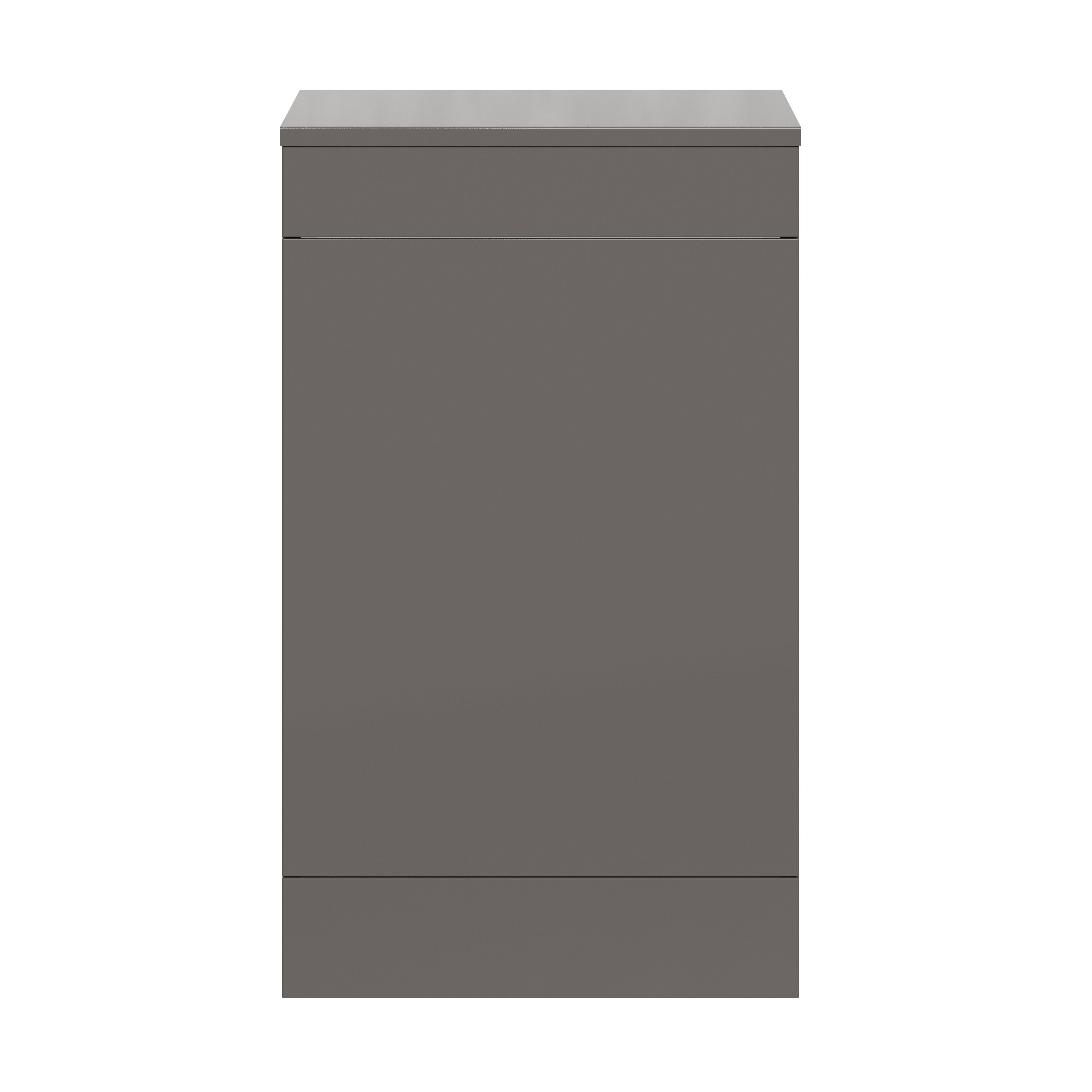 GoodHome Imandra Gloss Warm Grey Freestanding Toilet Cabinet (W)500mm (H)840mm