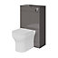 GoodHome Imandra Gloss Warm Grey Freestanding Toilet Cabinet (W)500mm (H)840mm
