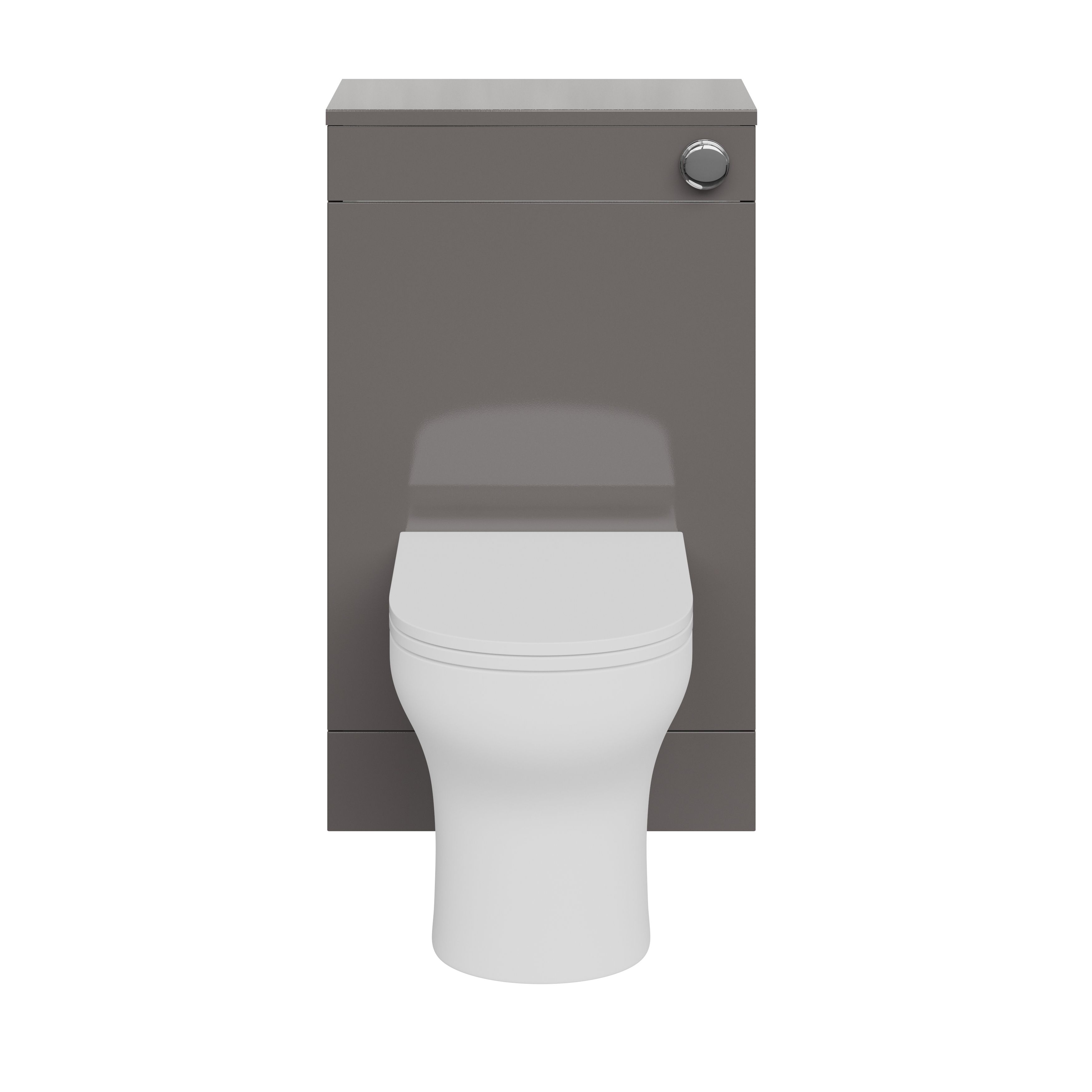 GoodHome Imandra Gloss Warm Grey Freestanding Toilet Cabinet (W)500mm (H)840mm