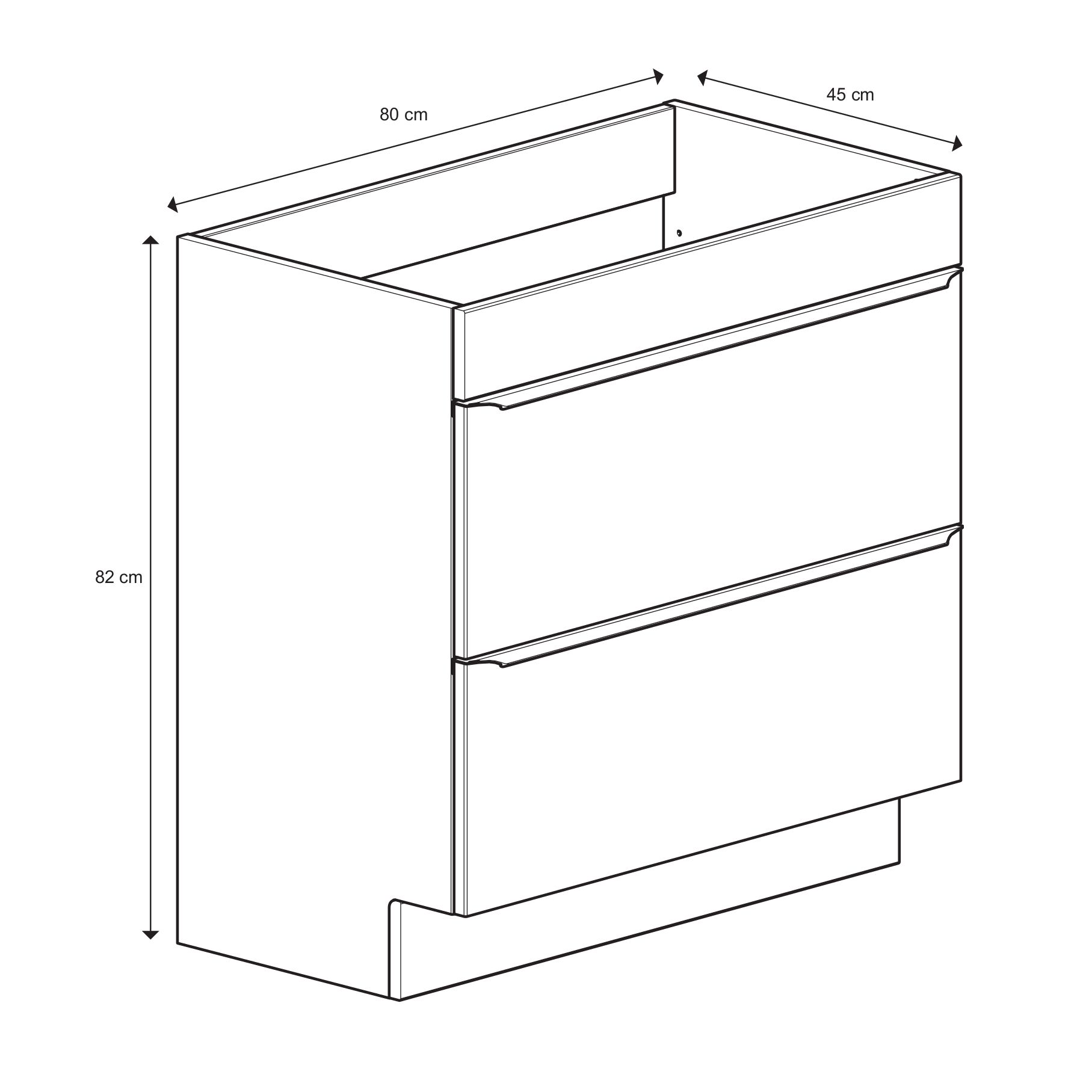 GoodHome Imandra Gloss White Bathroom Cabinet (H)82cm (W)80cm