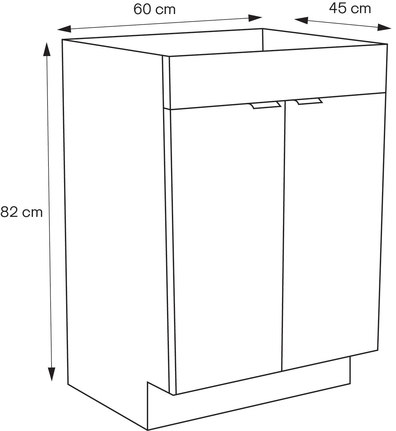 GoodHome Imandra Gloss White Double Bathroom Cabinet (H)82cm (W)60cm