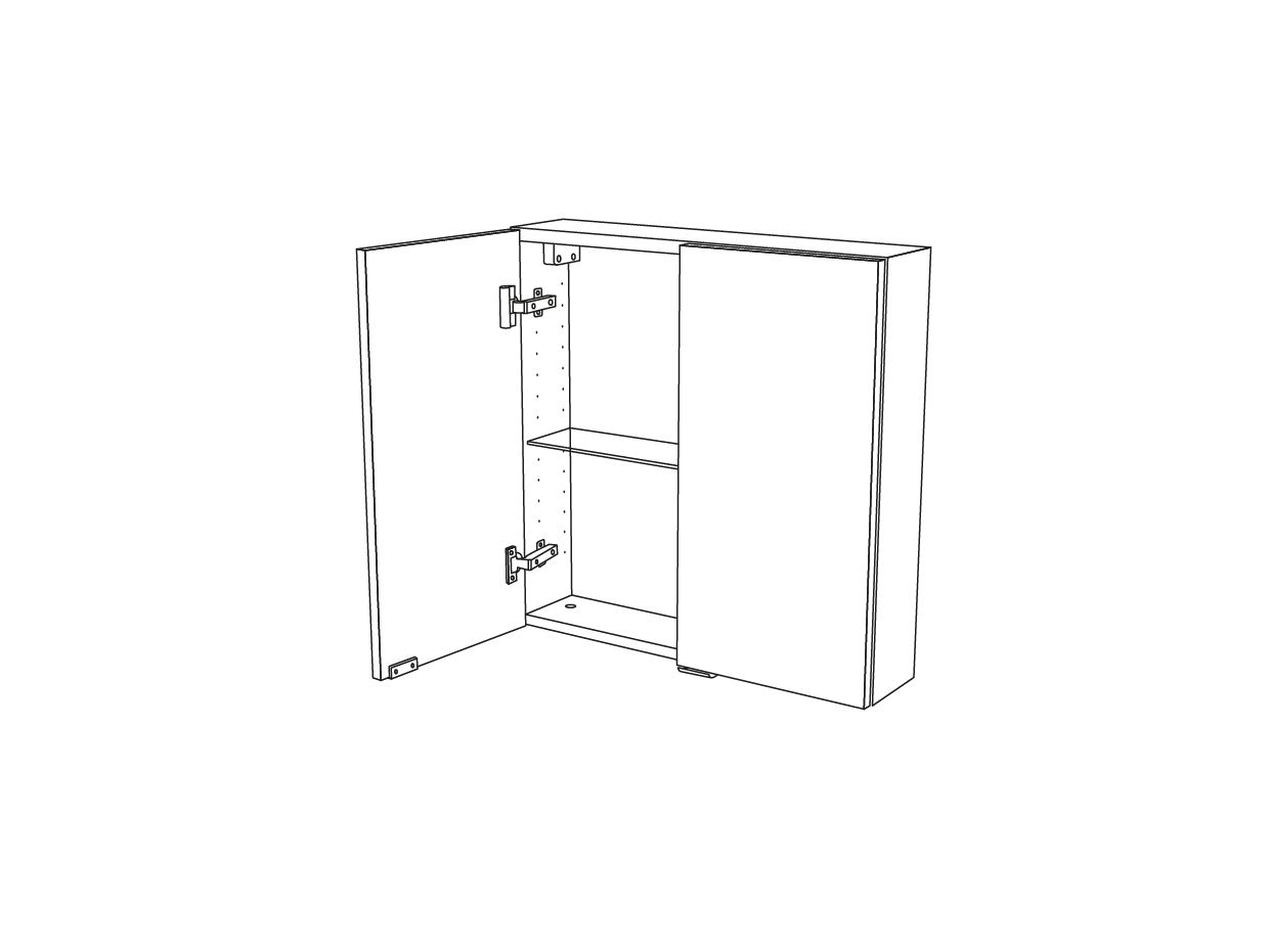 GoodHome Imandra Gloss White Double Bathroom Wall cabinet (H)60cm (W)60cm