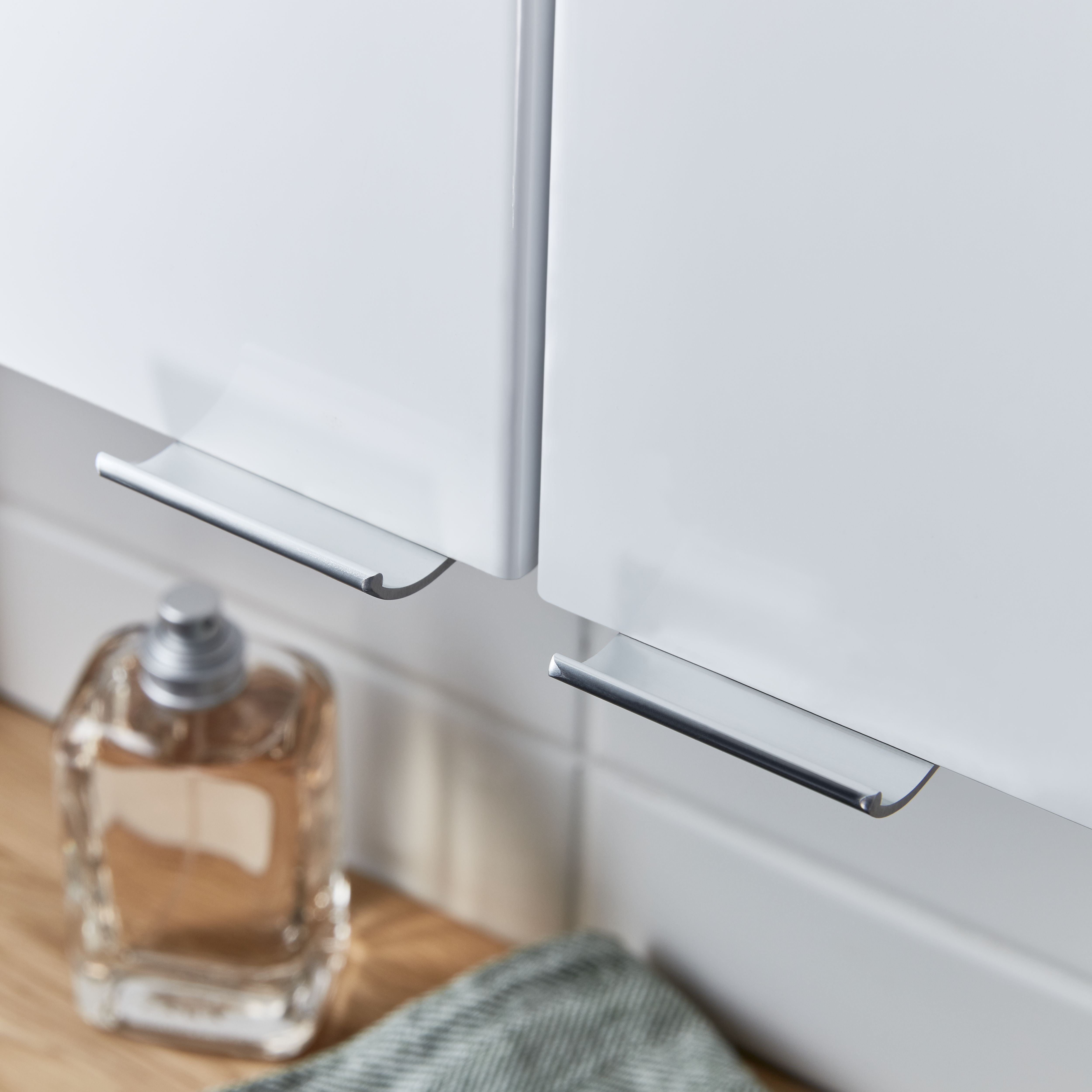 GoodHome Imandra Gloss White Double Bathroom Wall cabinet (H)90cm (W)60cm