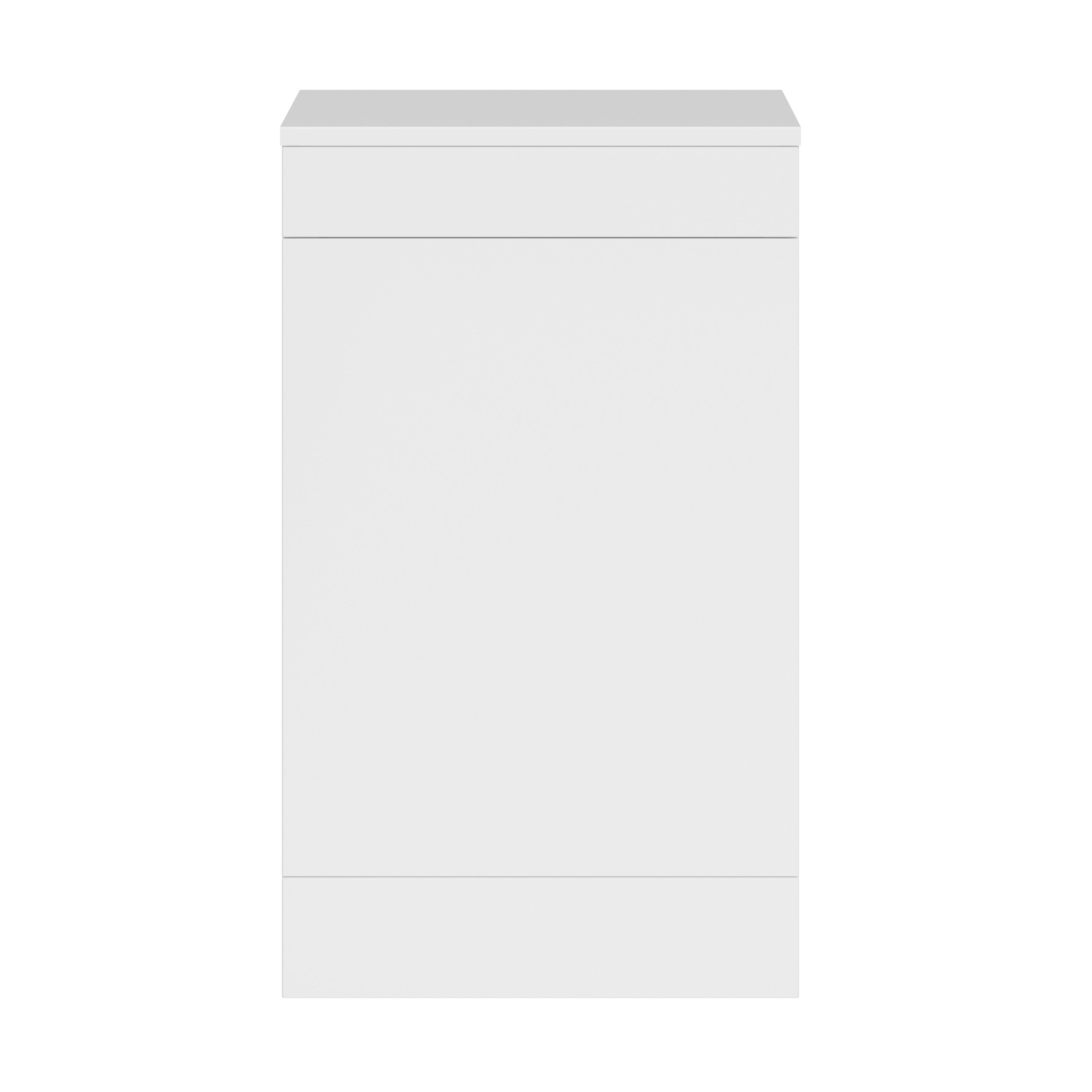 GoodHome Imandra Gloss White Freestanding Toilet Cabinet (W)500mm (H)840mm