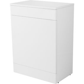 GoodHome Imandra Gloss White Freestanding Toilet Cabinet (W)600mm (H)820mm