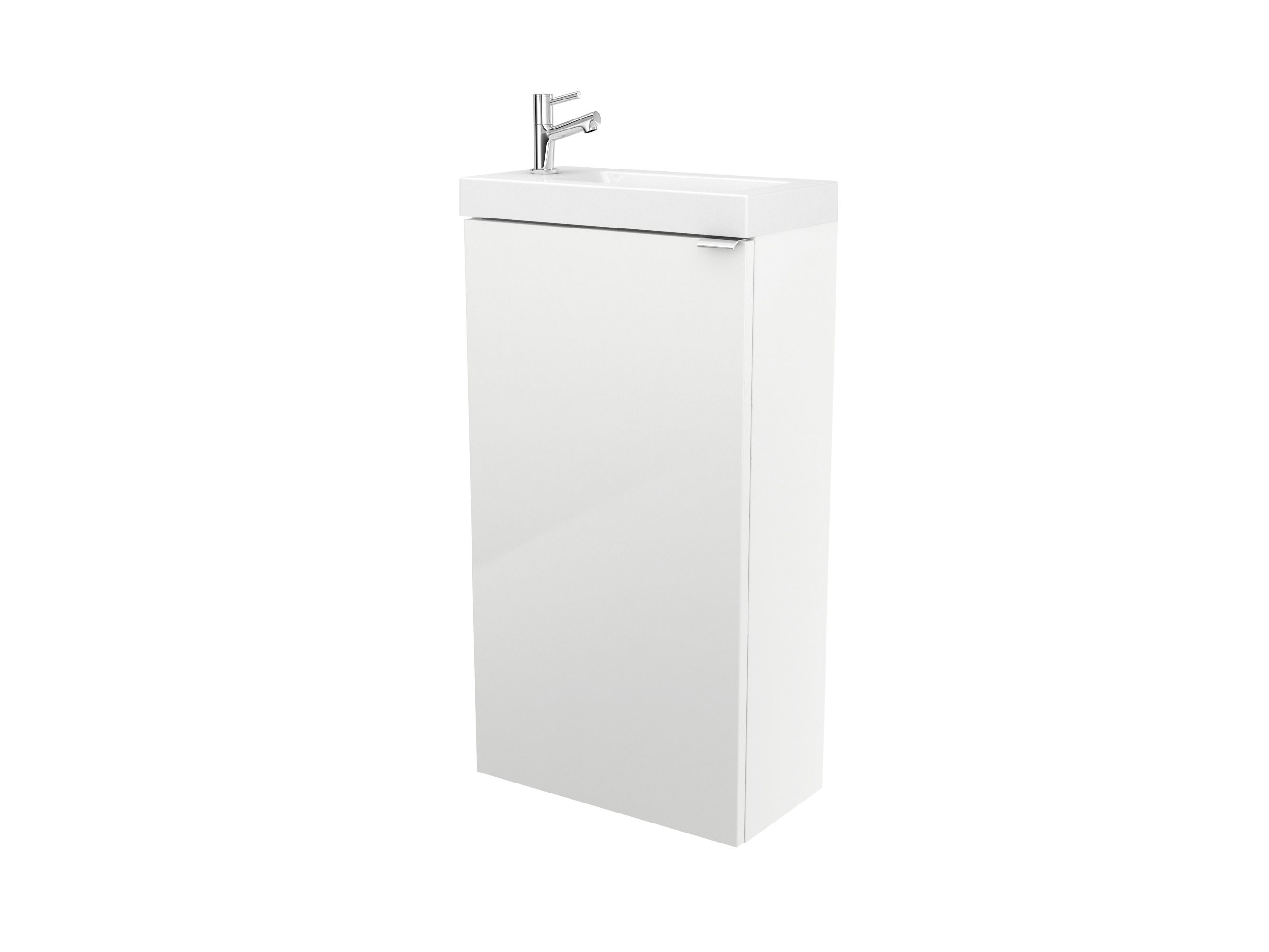 GoodHome Imandra Gloss White Single Freestanding Bathroom Cloakroom unit (H) 790mm (W) 440mm