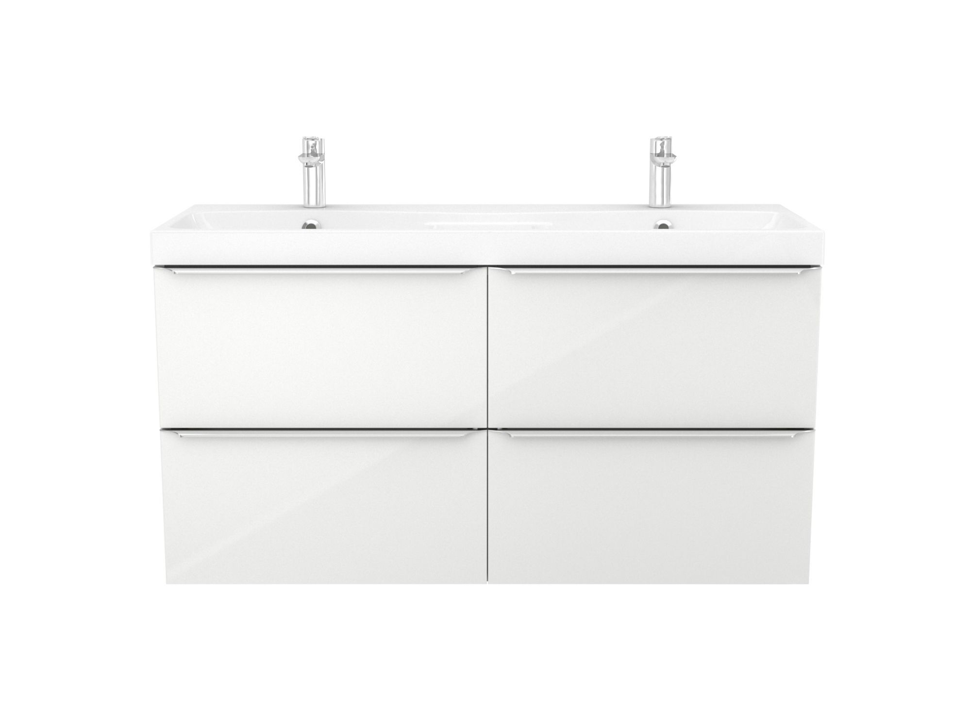 GoodHome Imandra Gloss White Wall-mounted Bathroom Vanity unit (H)60cm (W)120cm
