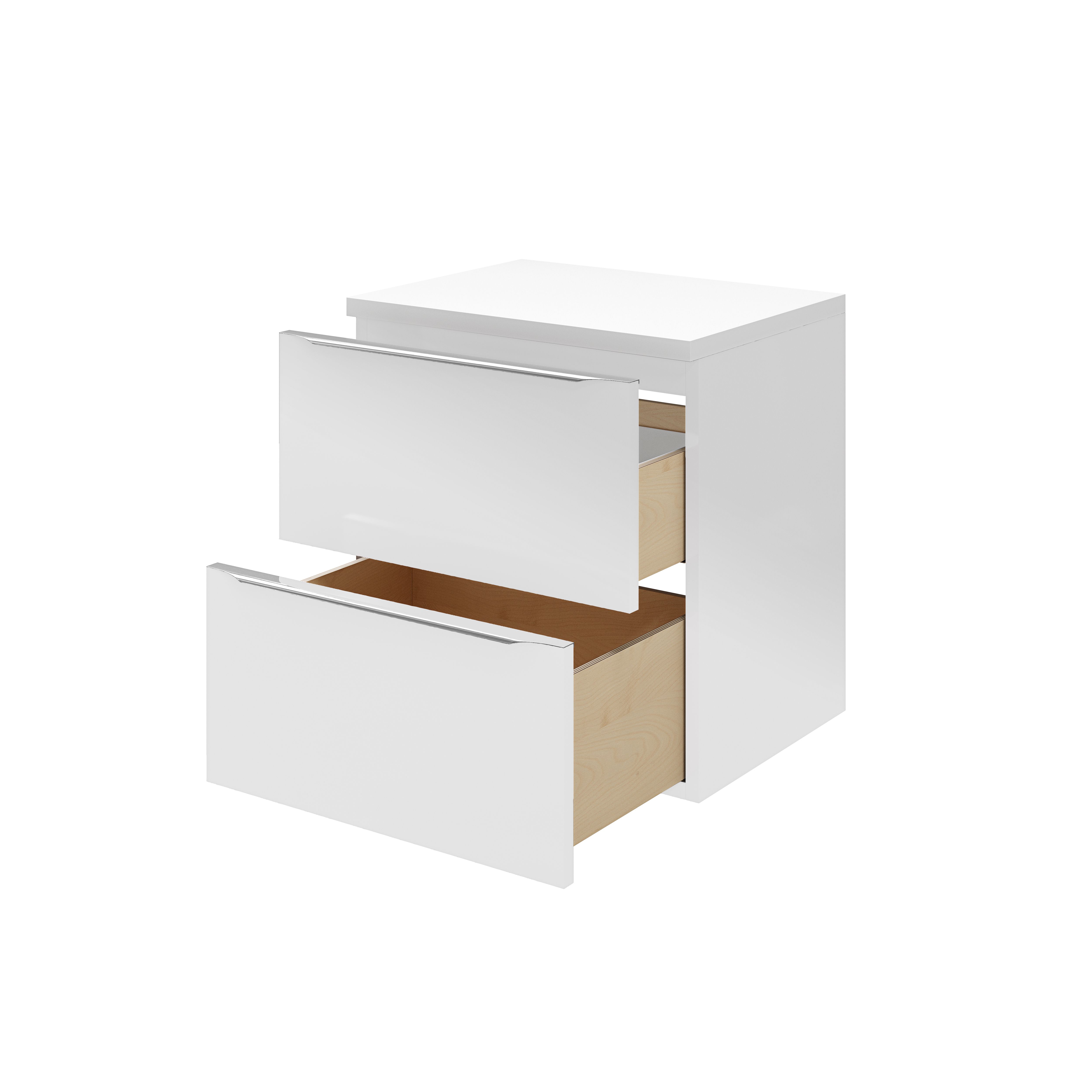 GoodHome Imandra Gloss White Wall-mounted Bathroom Vanity unit (H)60cm (W)60cm