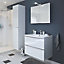GoodHome Imandra Gloss White Wall-mounted Bathroom Vanity unit (H)60cm (W)80cm