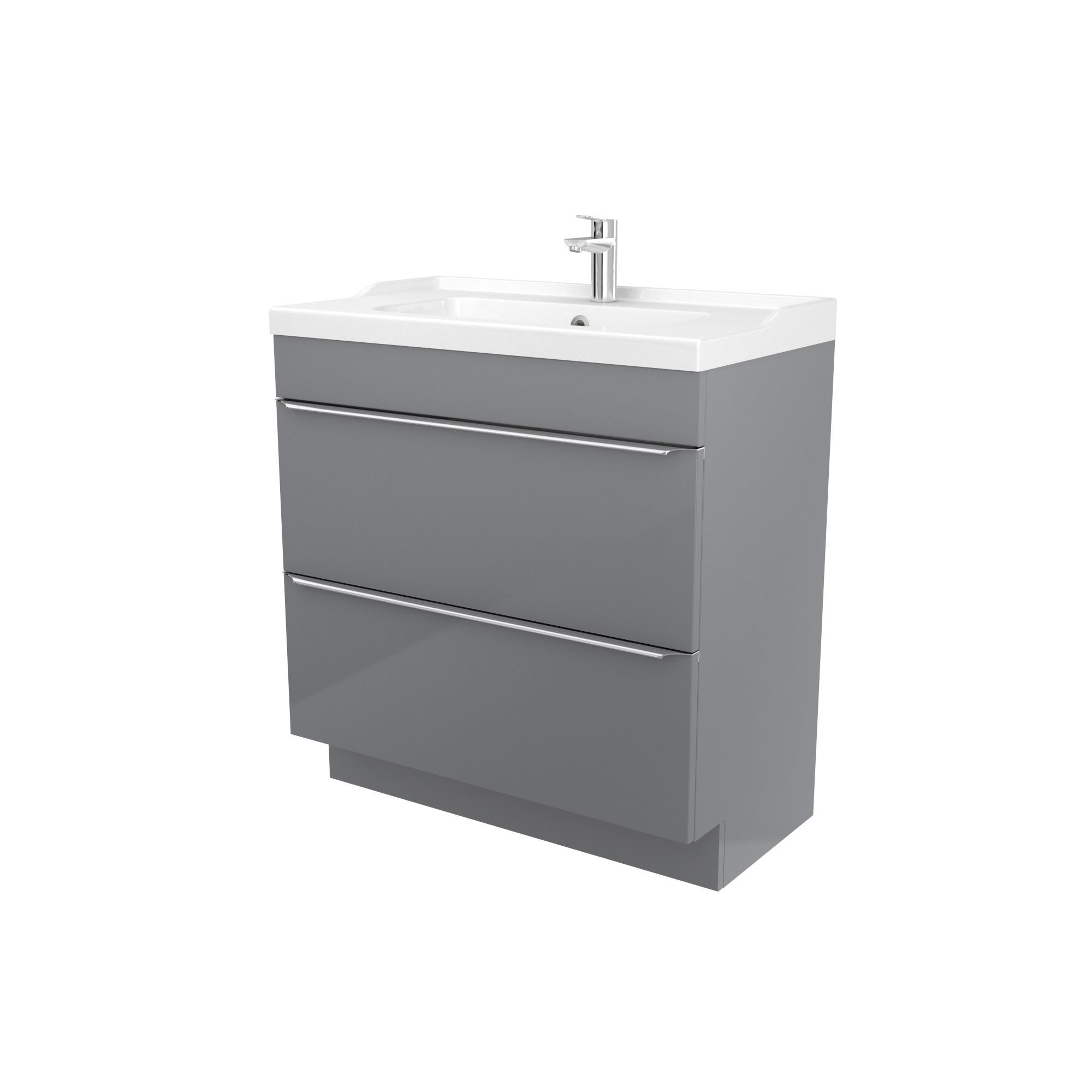 GoodHome Imandra & Lana Grey Freestanding Vanity unit & basin set (W)804mm