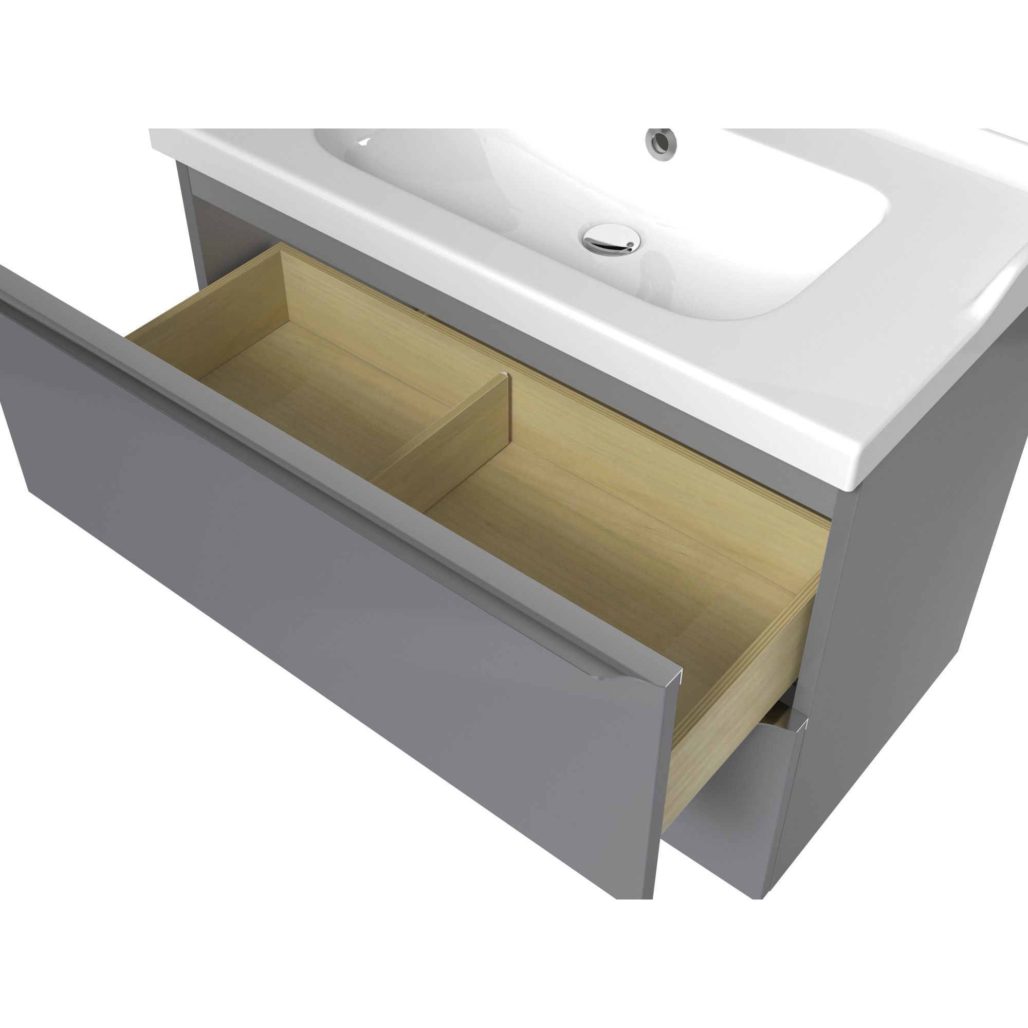 GoodHome Imandra & Lana Grey Freestanding Vanity unit & basin set (W)804mm