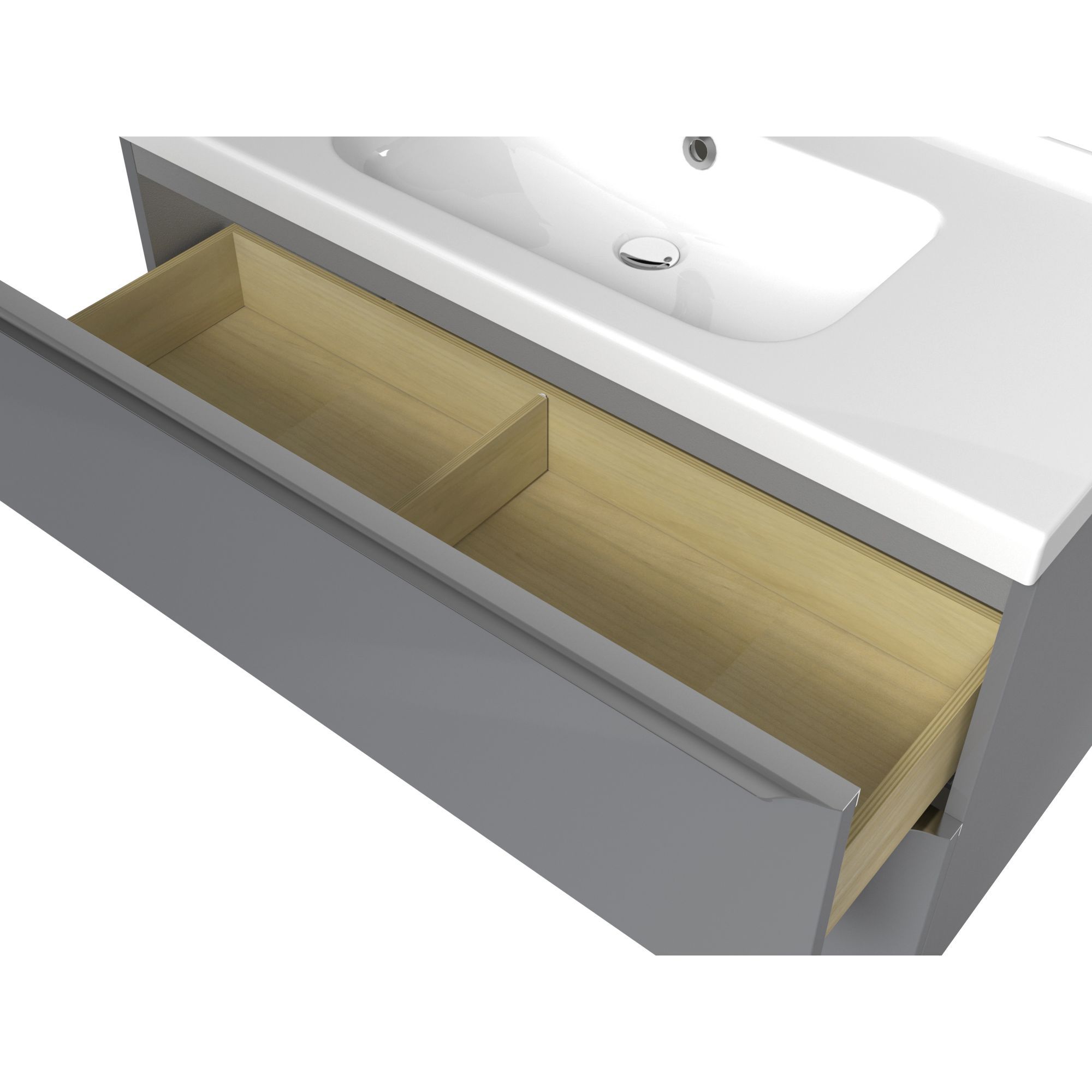 GoodHome Imandra & Lana Grey Wall-mounted Vanity unit & basin set (W)1004mm