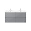GoodHome Imandra & Lana Grey Wall-mounted Vanity unit & basin set (W)1204mm