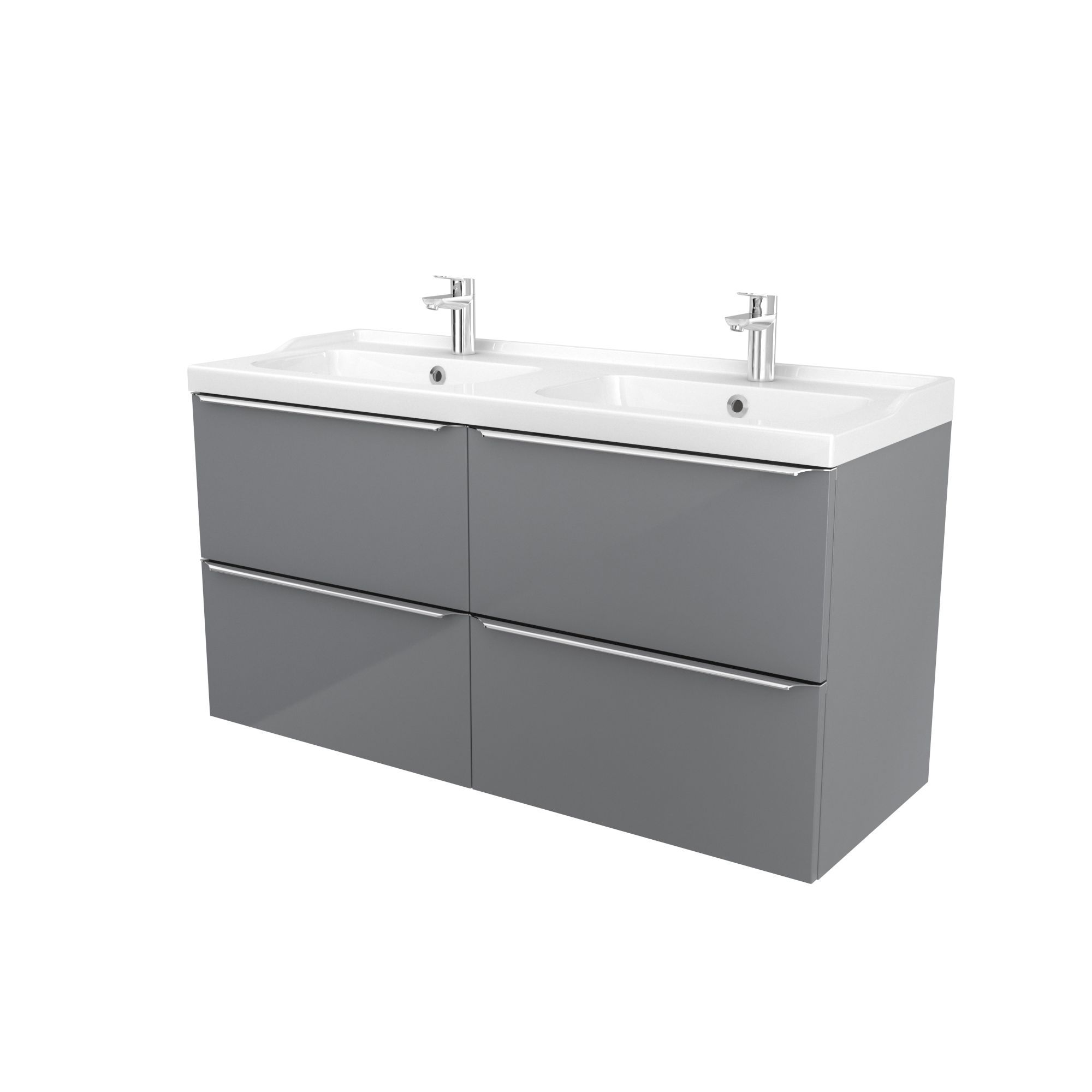 GoodHome Imandra & Lana Grey Wall-mounted Vanity unit & basin set (W)1204mm