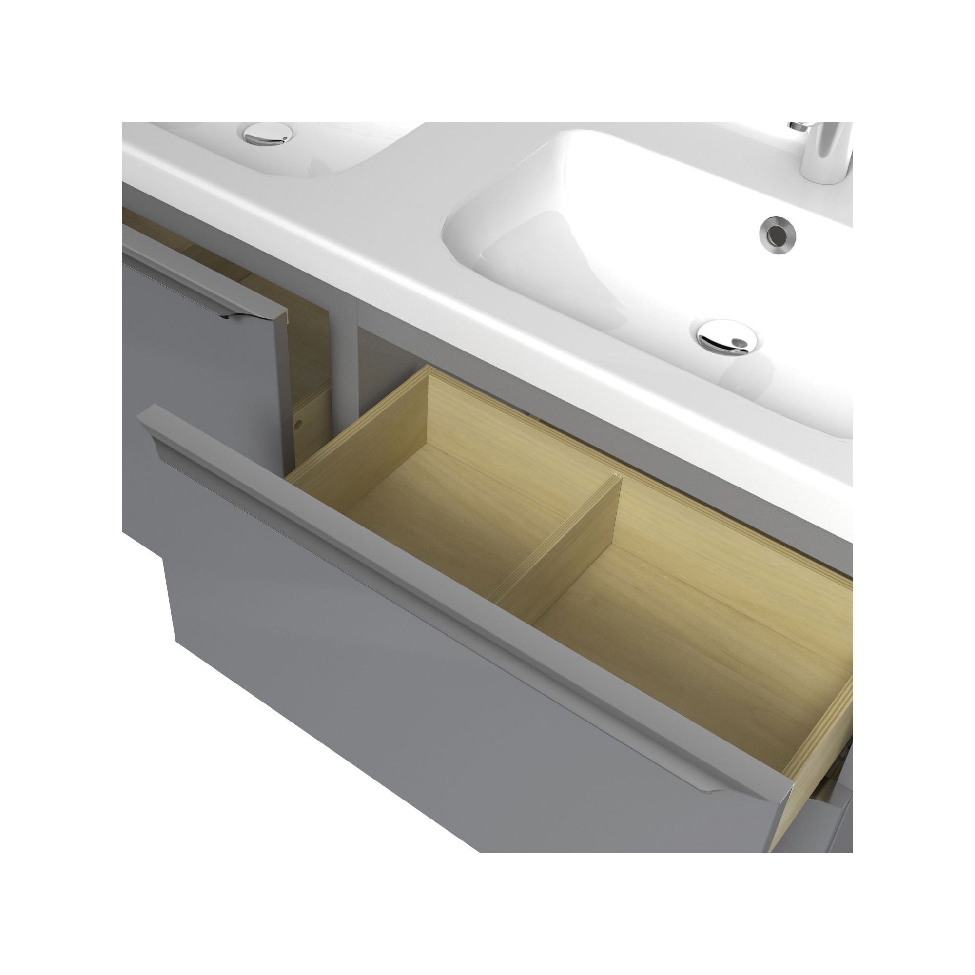 GoodHome Imandra & Lana Grey Wall-mounted Vanity unit & basin set (W)1204mm