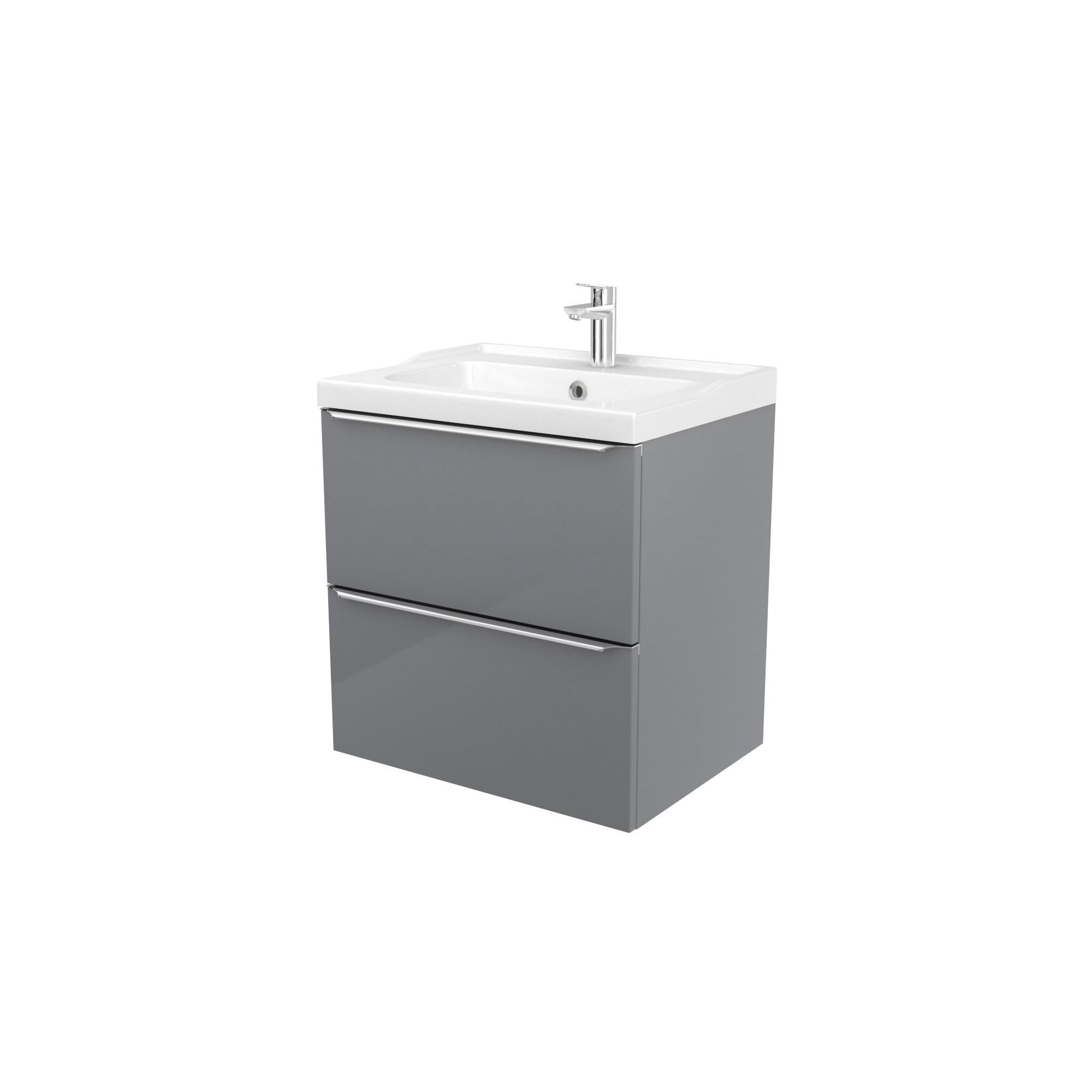 GoodHome Imandra & Lana Grey Wall-mounted Vanity unit & basin set (W)604mm