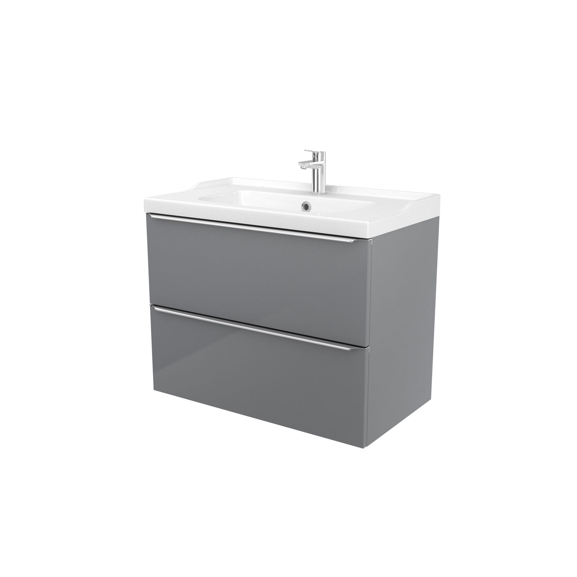 GoodHome Imandra & Lana Grey Wall-mounted Vanity unit & basin set (W)804mm