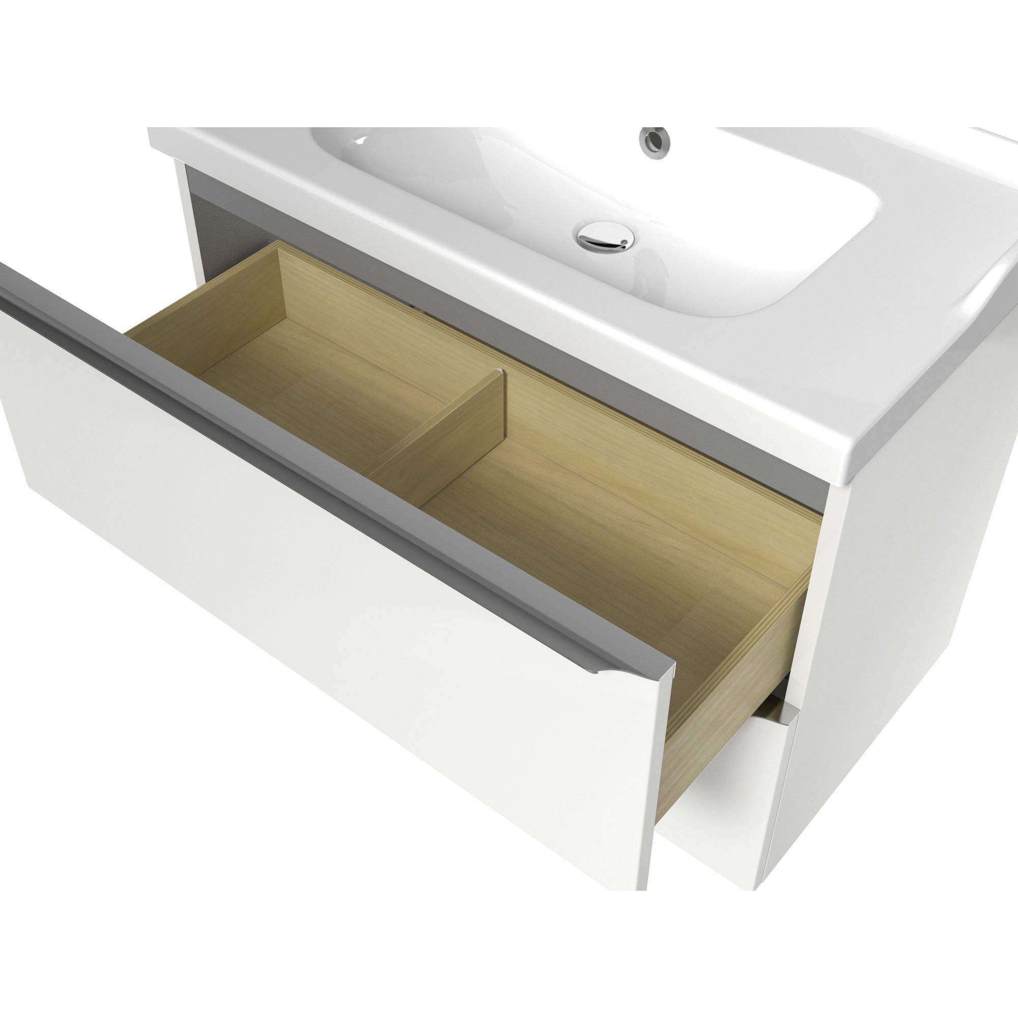 GoodHome Imandra & Lana White Freestanding Vanity unit & basin set (W)804mm