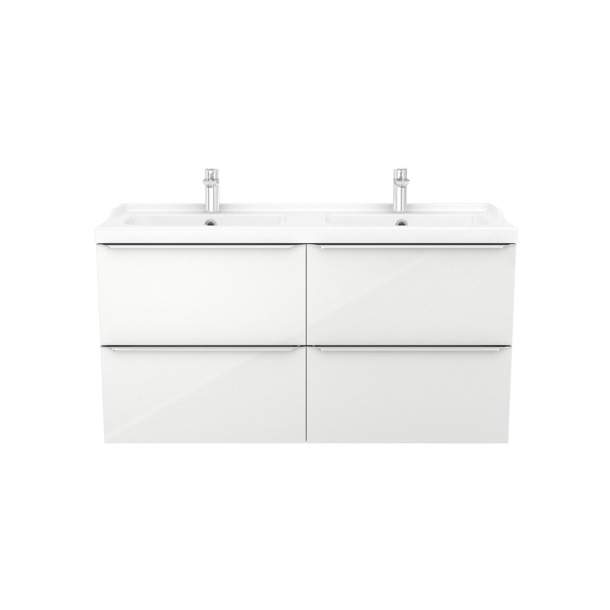 GoodHome Imandra & Lana White Wall-mounted Vanity unit & basin set (W)1204mm