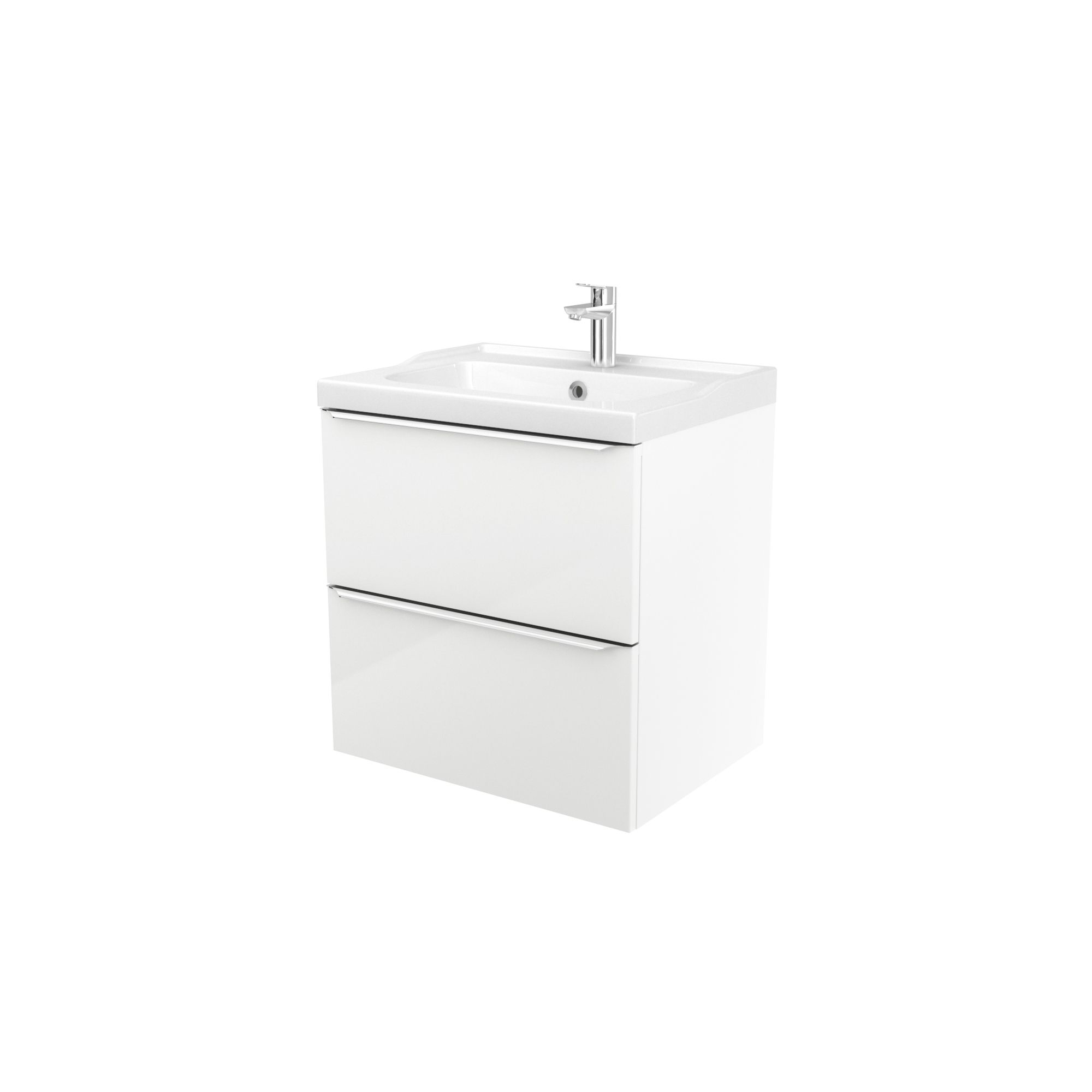 GoodHome Imandra & Lana White Wall-mounted Vanity unit & basin set (W)604mm