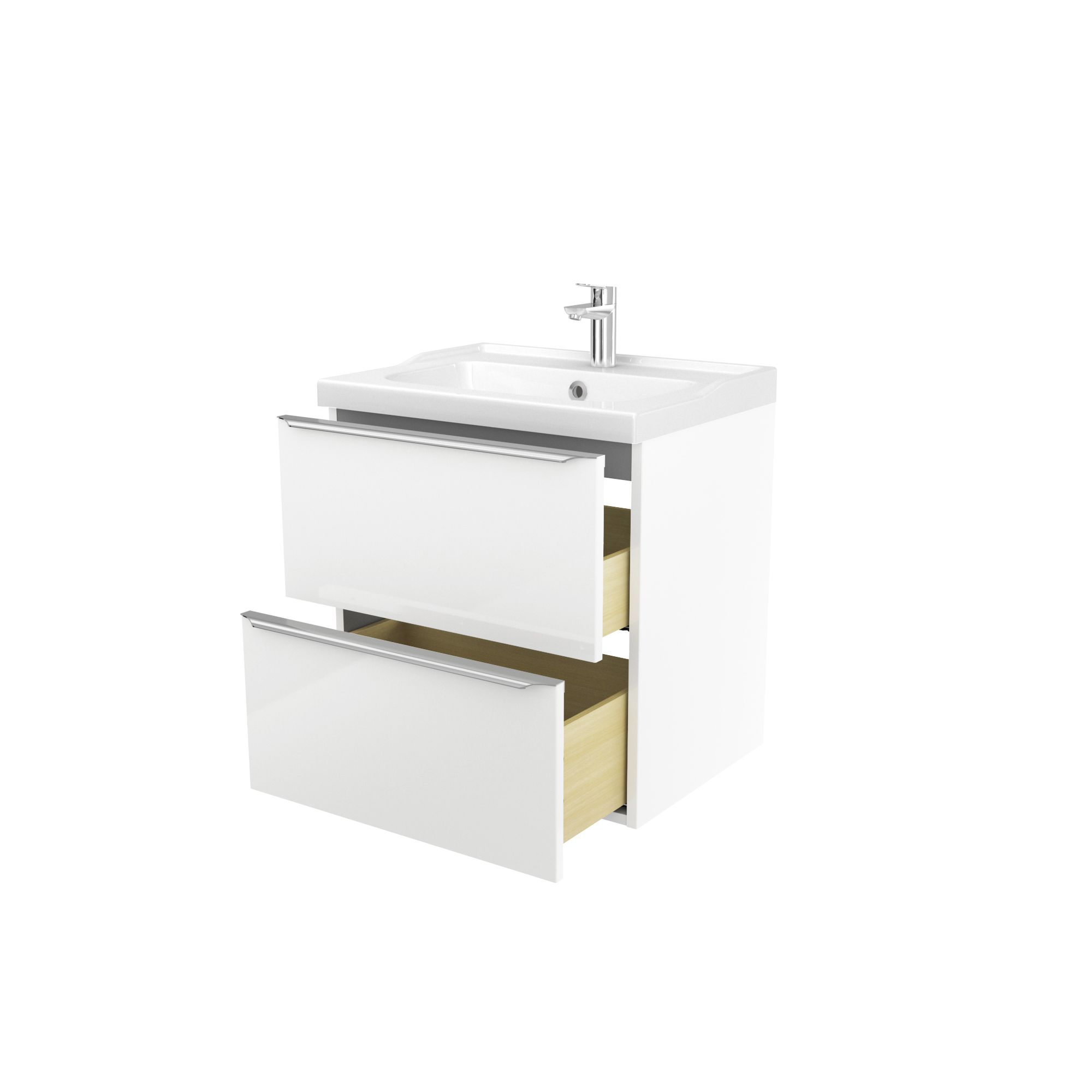 GoodHome Imandra & Lana White Wall-mounted Vanity unit & basin set (W)604mm