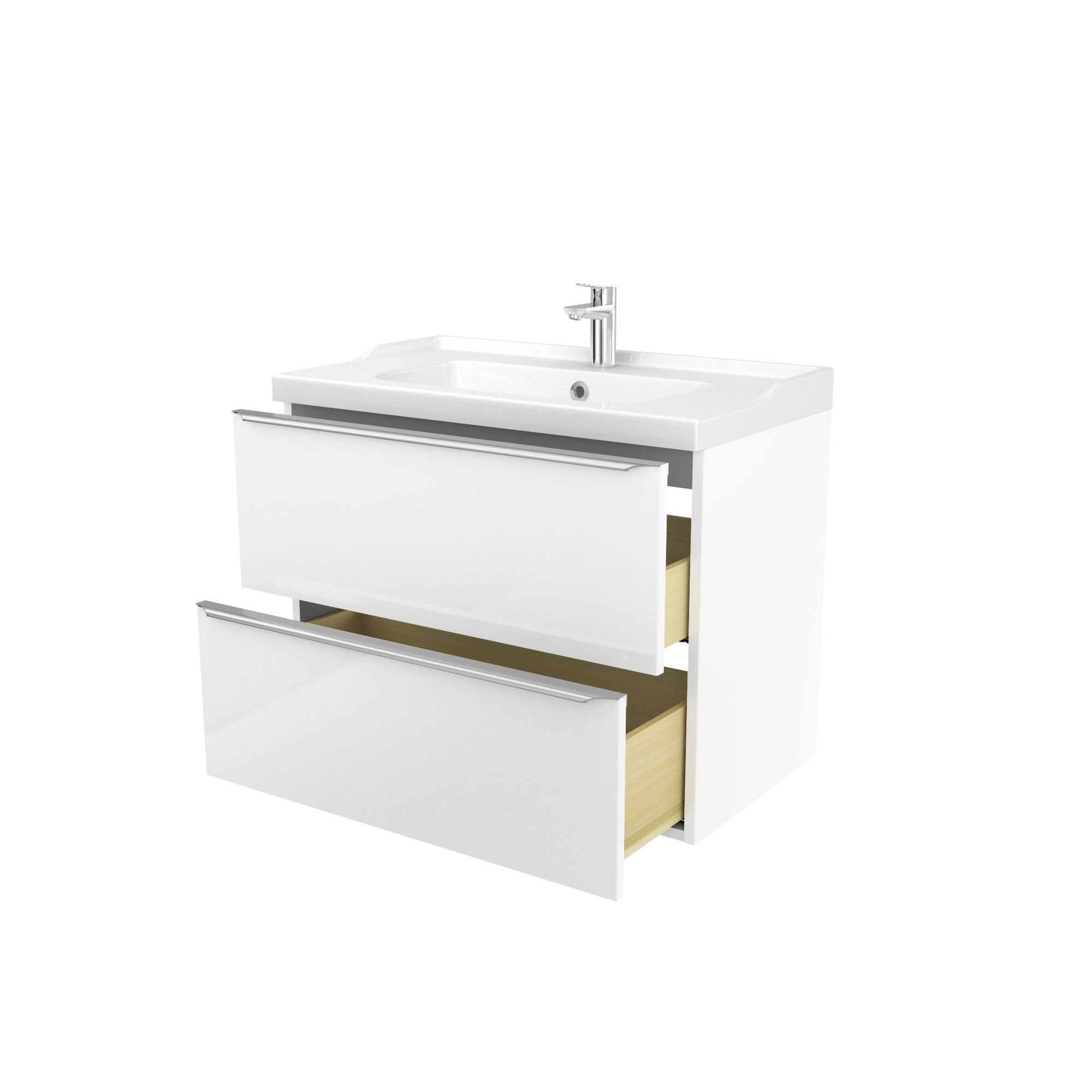 GoodHome Imandra & Lana White Wall-mounted Vanity unit & basin set (W)804mm