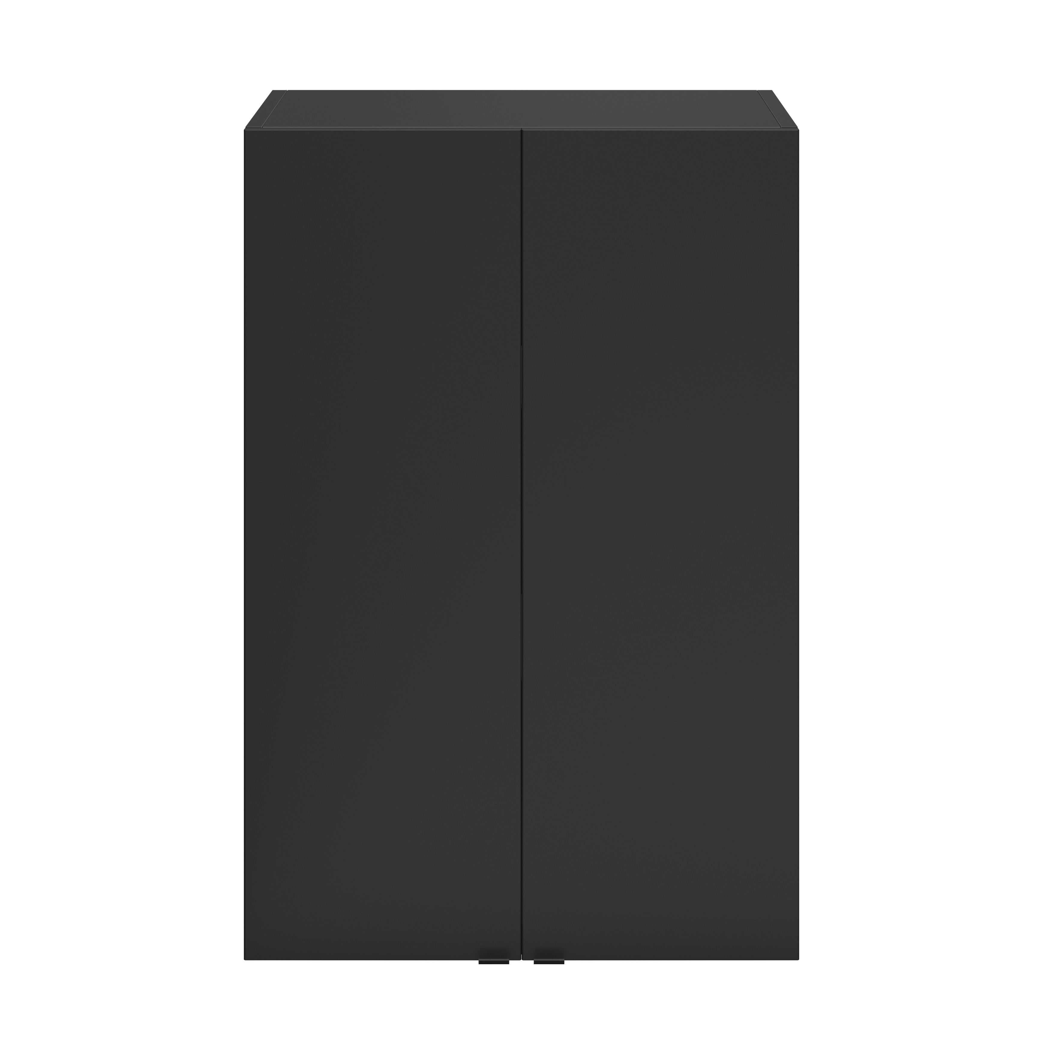 GoodHome Imandra Matt Black Double Deep Wall cabinet (W)600mm (H)900mm