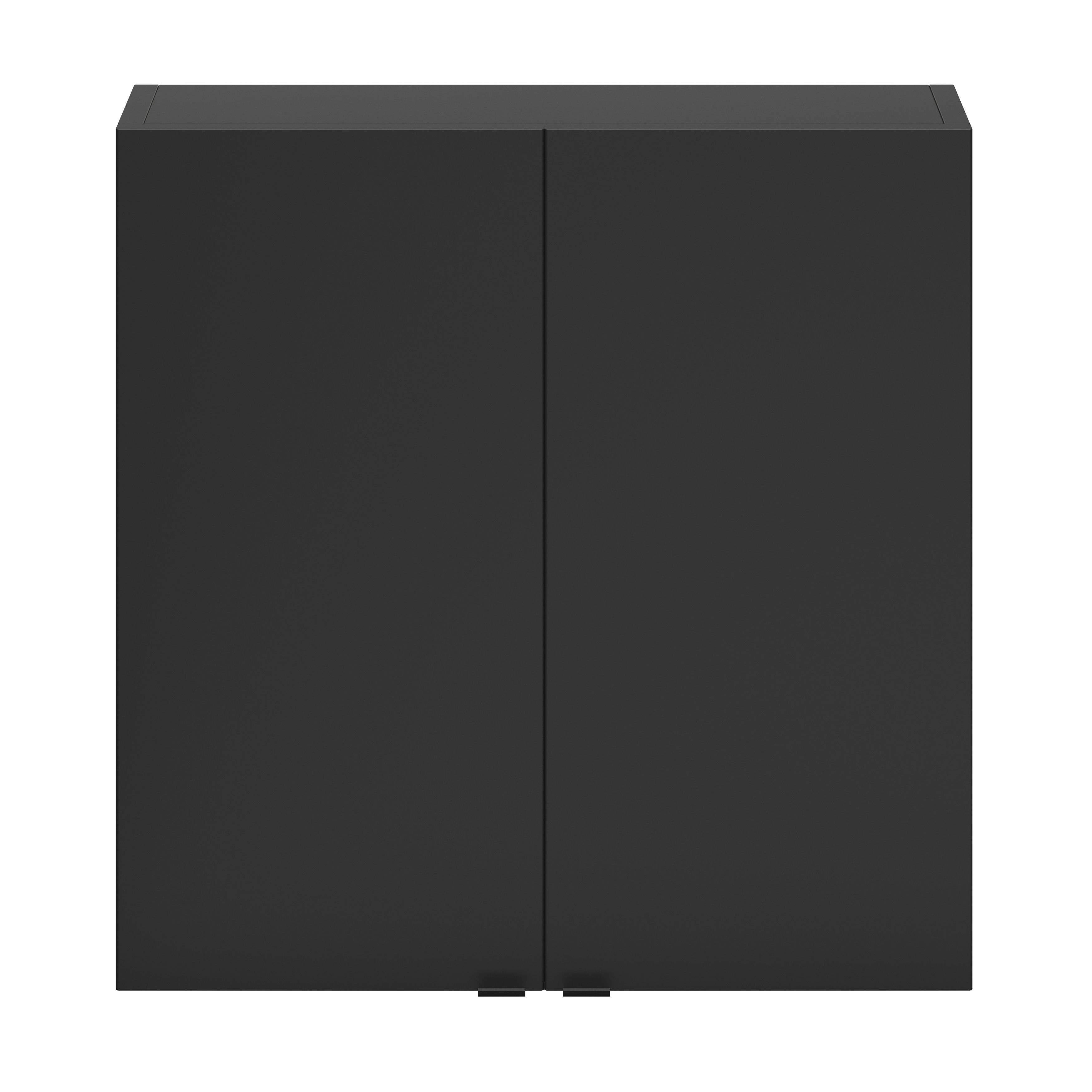 GoodHome Imandra Matt Black Double Wall Cabinet (W)600mm (H)600mm