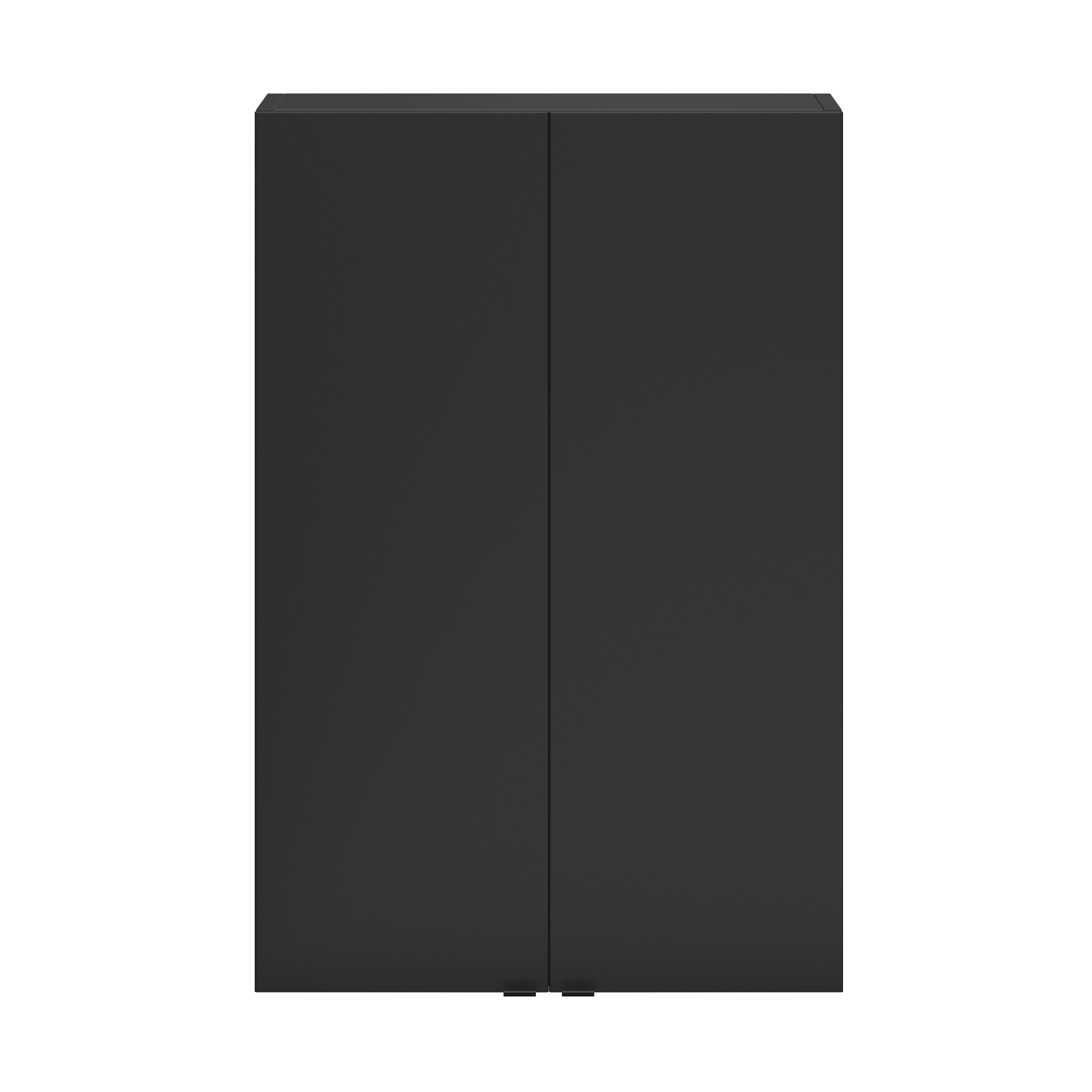 GoodHome Imandra Matt Black Double Wall cabinet (W)600mm (H)900mm