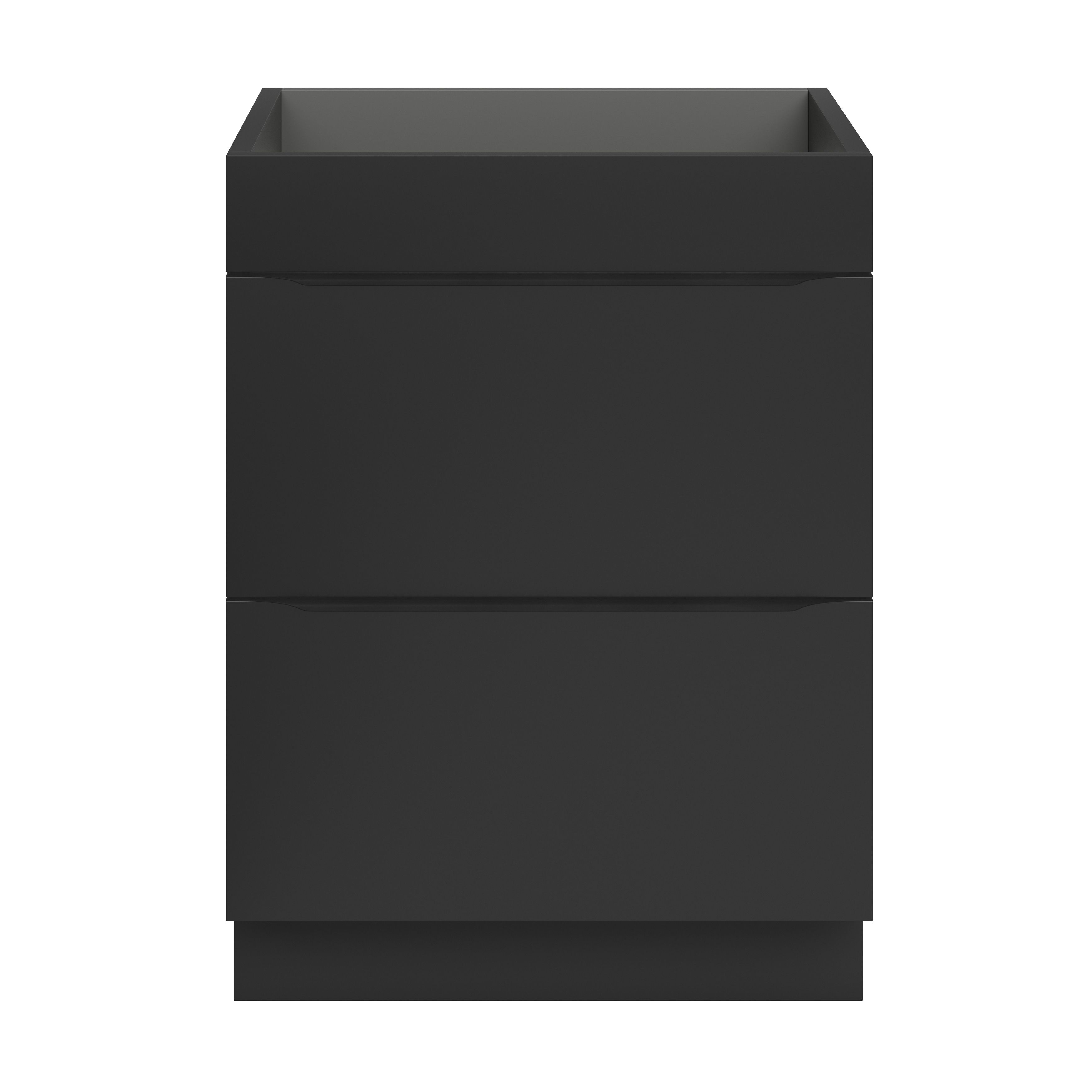GoodHome Imandra Matt Black Freestanding Bathroom Cabinet (H)82cm (W)60cm
