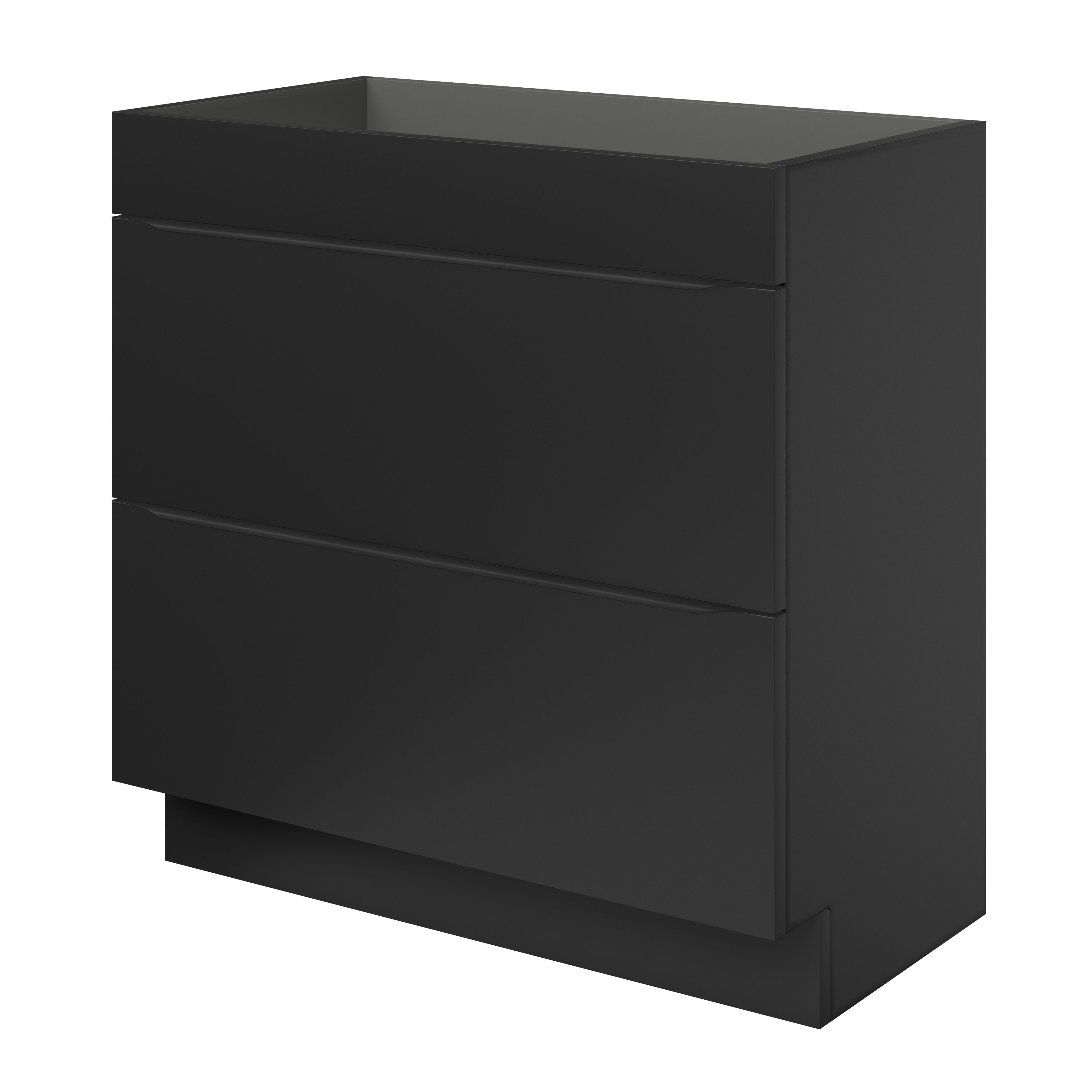 GoodHome Imandra Matt Black Freestanding Bathroom Cabinet (H)82cm (W)80cm