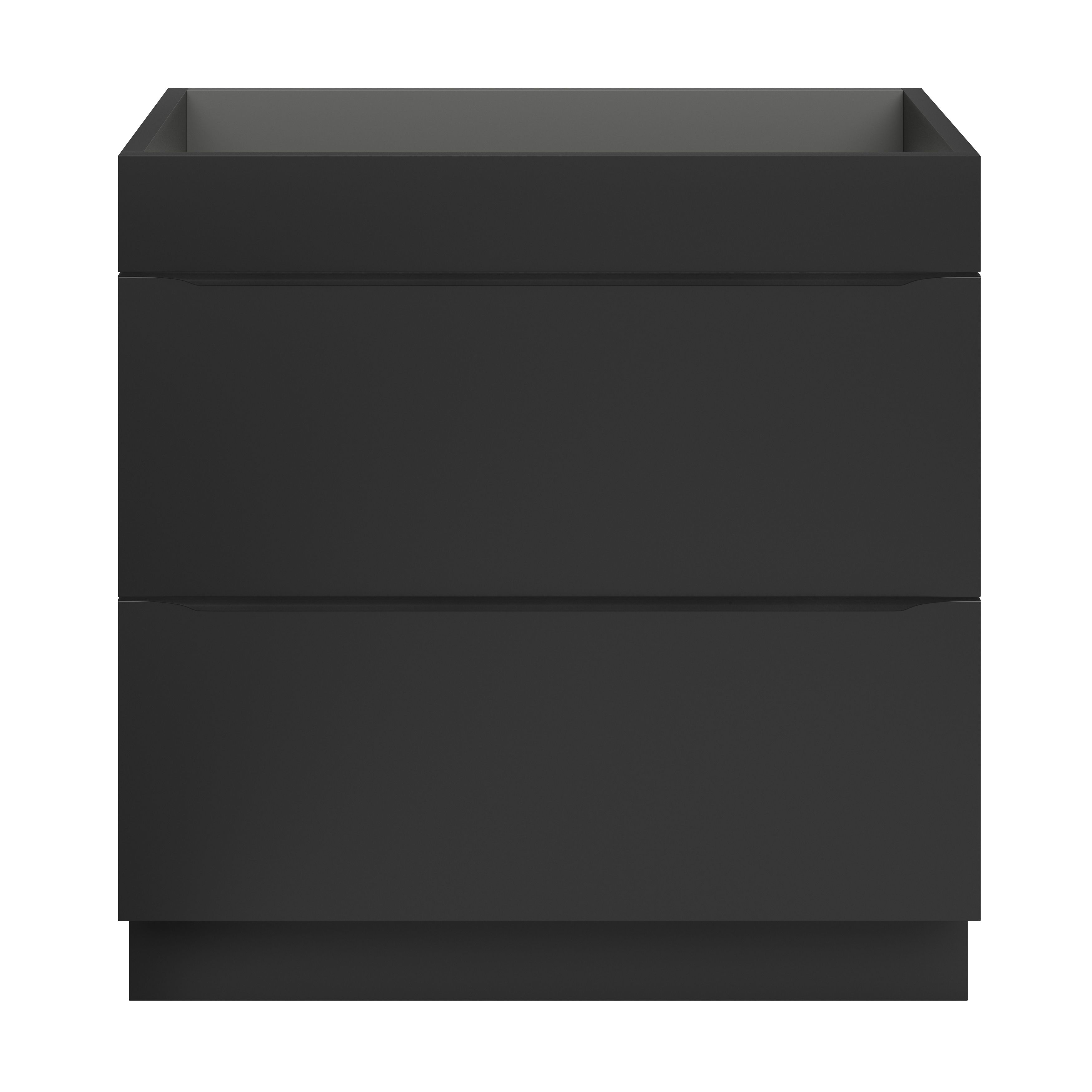 GoodHome Imandra Matt Black Freestanding Bathroom Cabinet (H)82cm (W)80cm