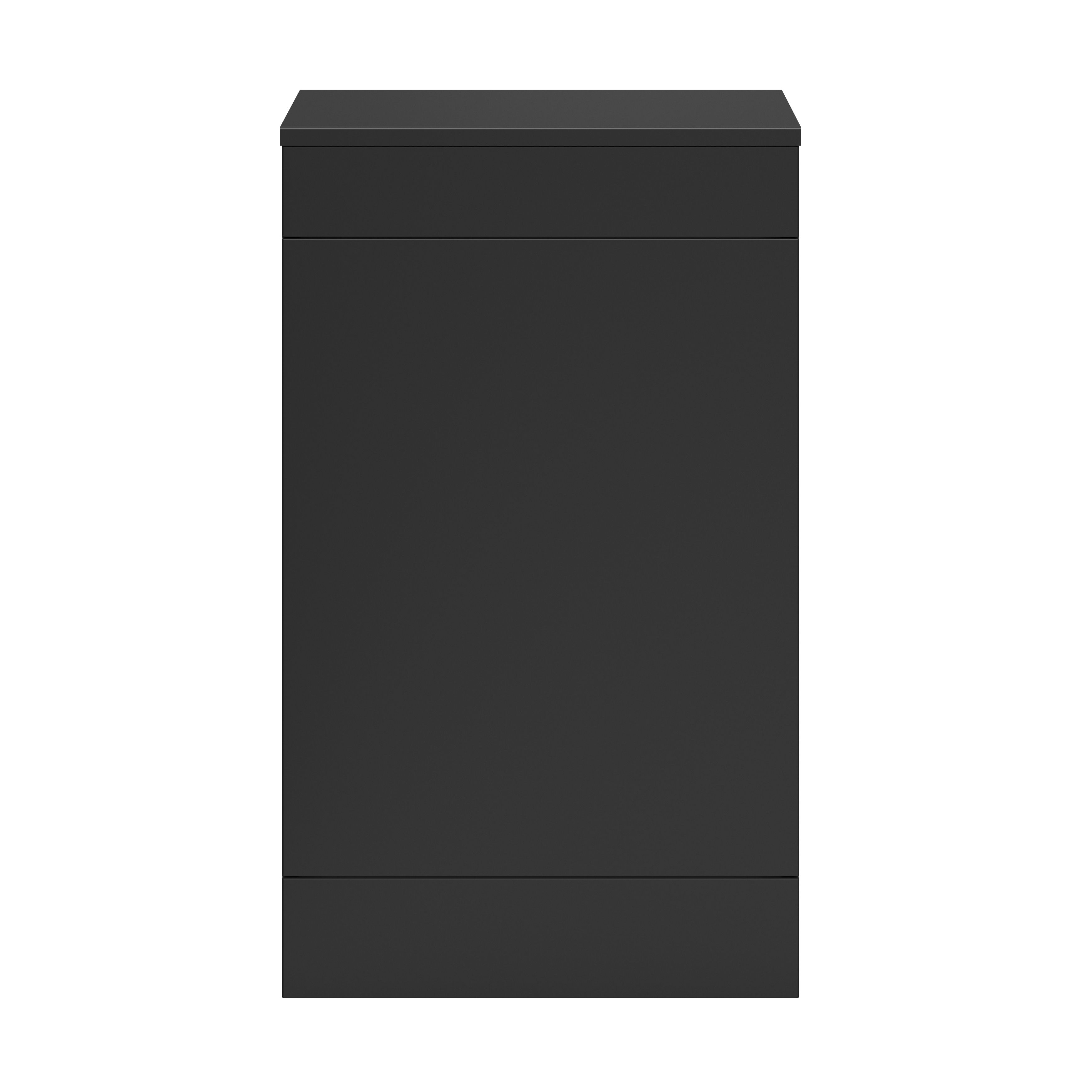GoodHome Imandra Matt Black Freestanding Toilet Cabinet (W)500mm (H)840mm