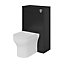 GoodHome Imandra Matt Black Freestanding Toilet Cabinet (W)500mm (H)840mm