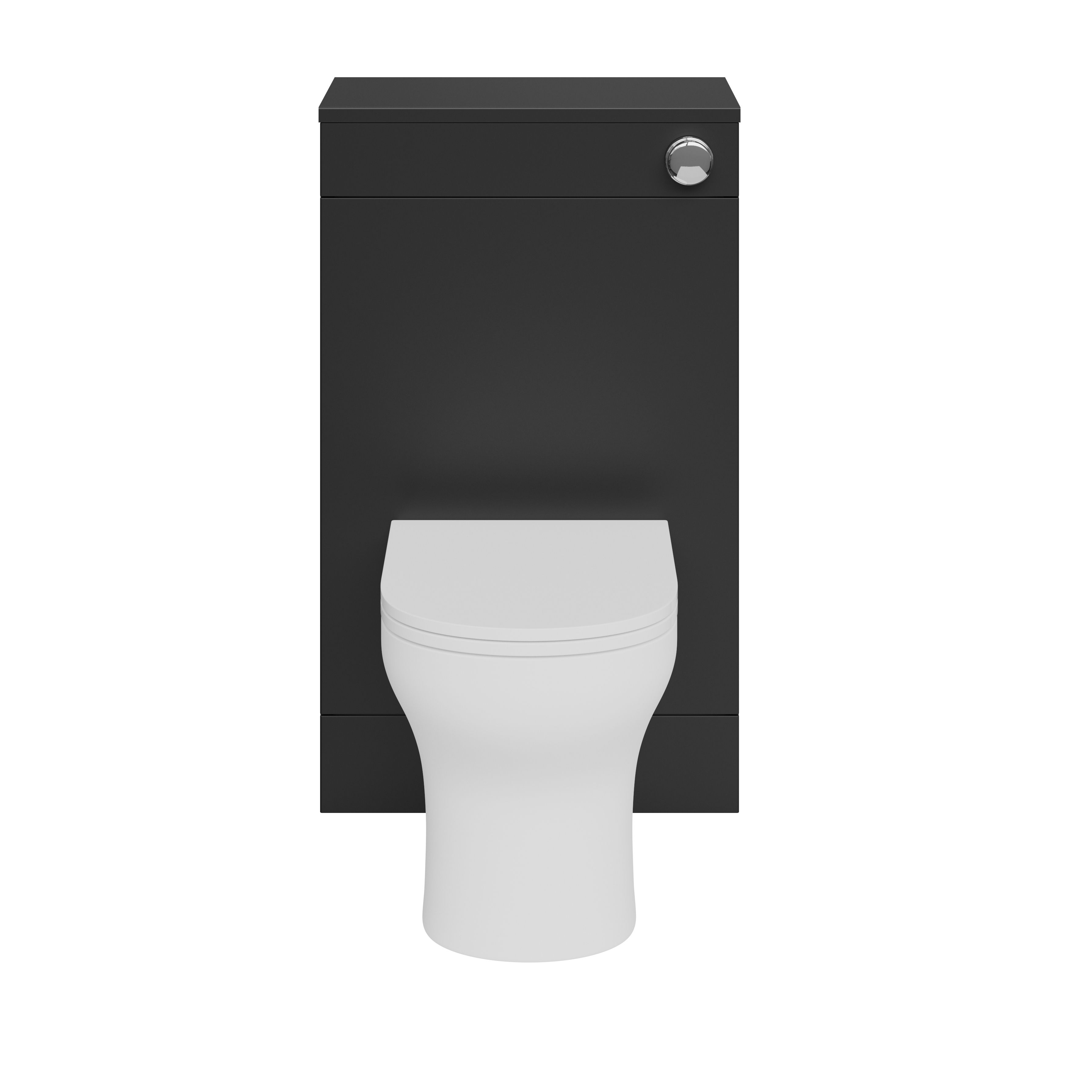 GoodHome Imandra Matt Black Freestanding Toilet Cabinet (W)500mm (H)840mm